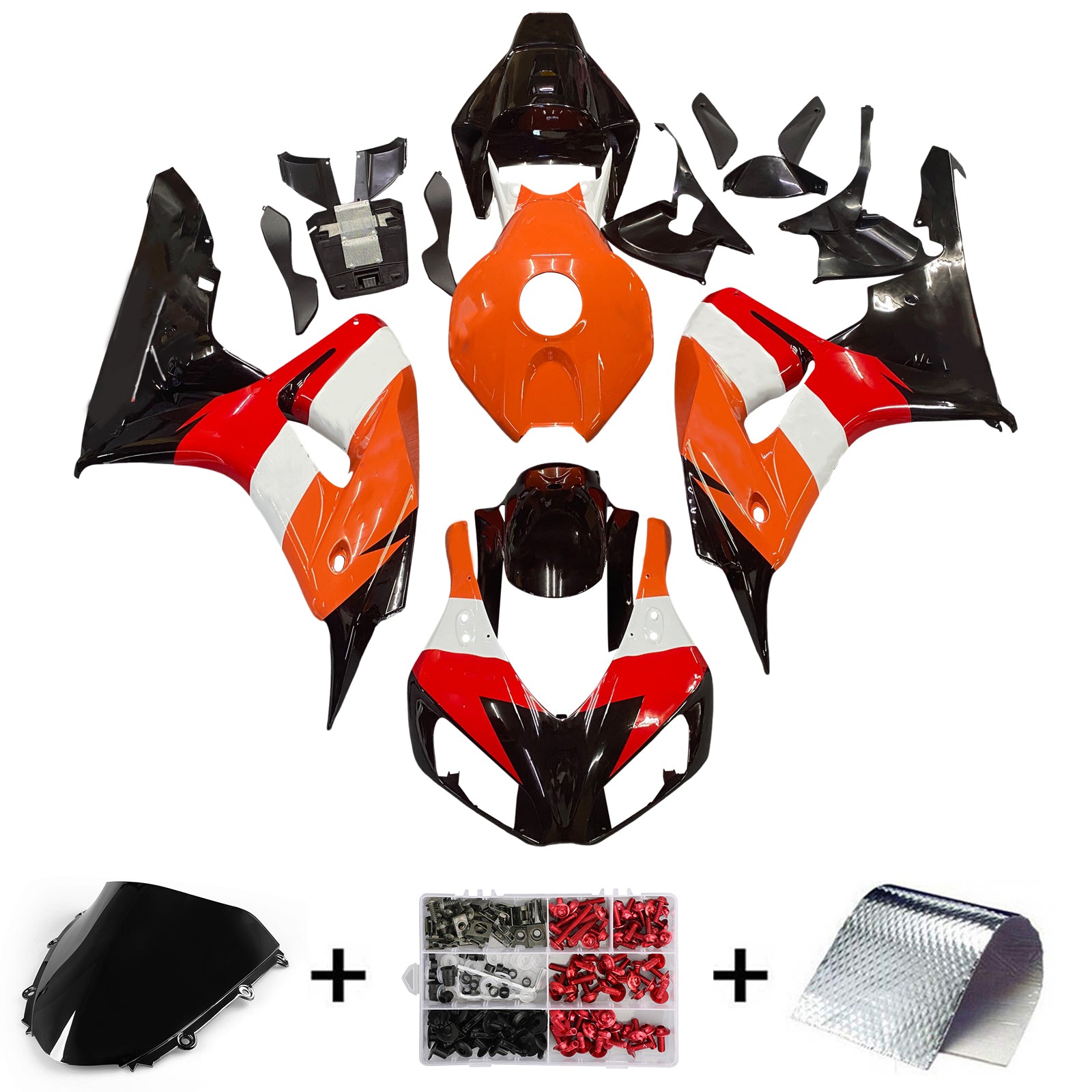 2006-2007 CBR1000RR Fansando de carniça laranja injeção de injeção de injeção moldada conjunto genérico