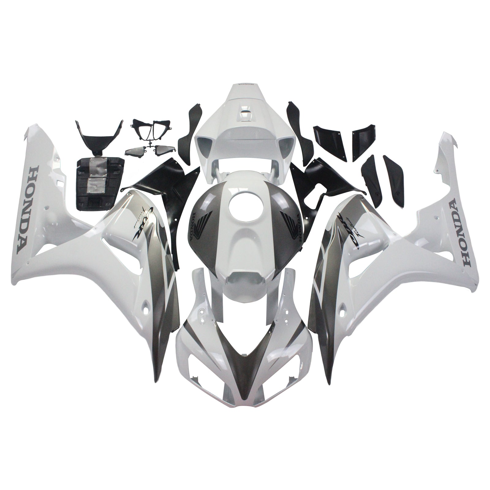 2006-2007 Honda CBR 1000 RR White & Silver CBR Racing Fairings Generic