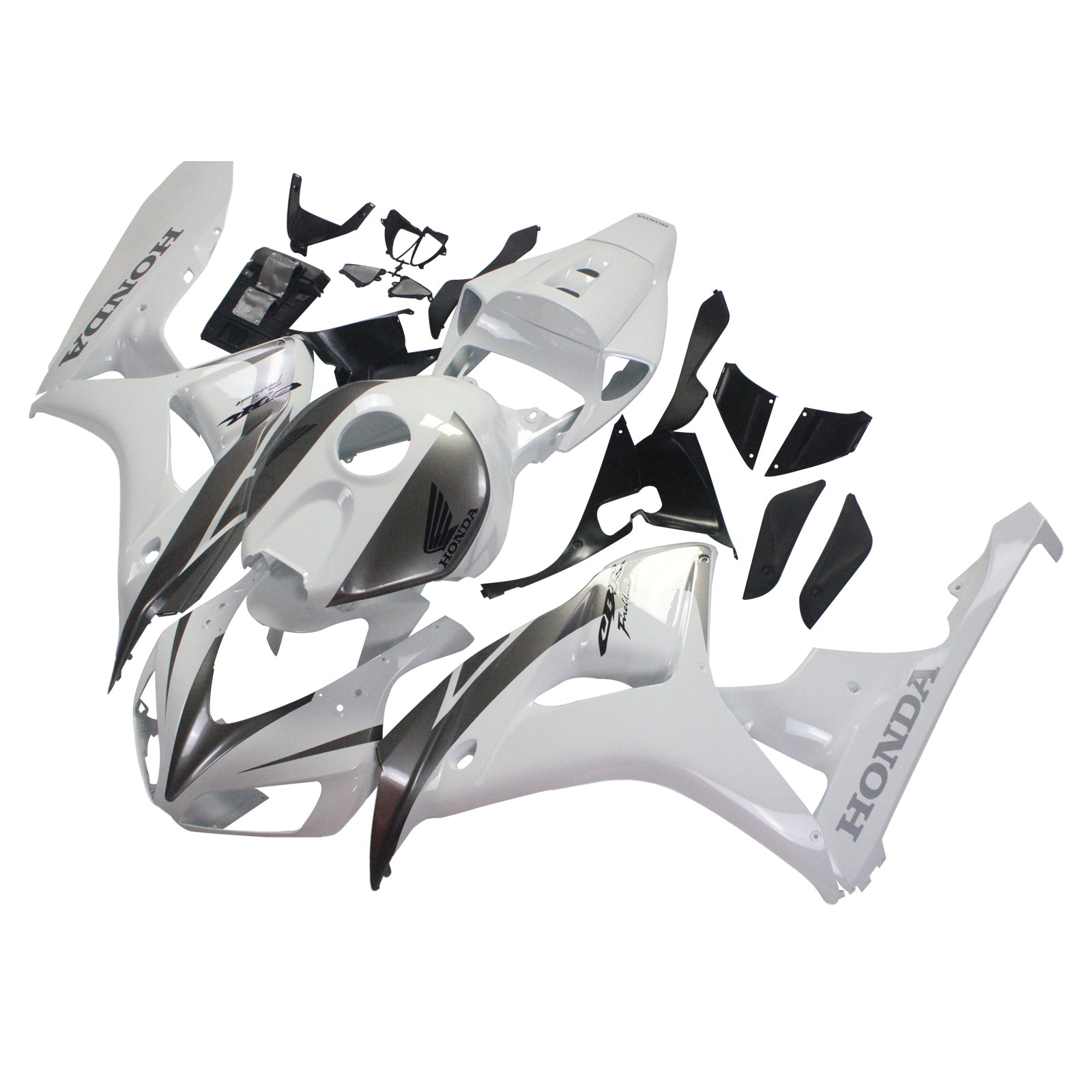 2006-2007 Honda CBR 1000 RR White & Silver CBR Racing Fairings Generic