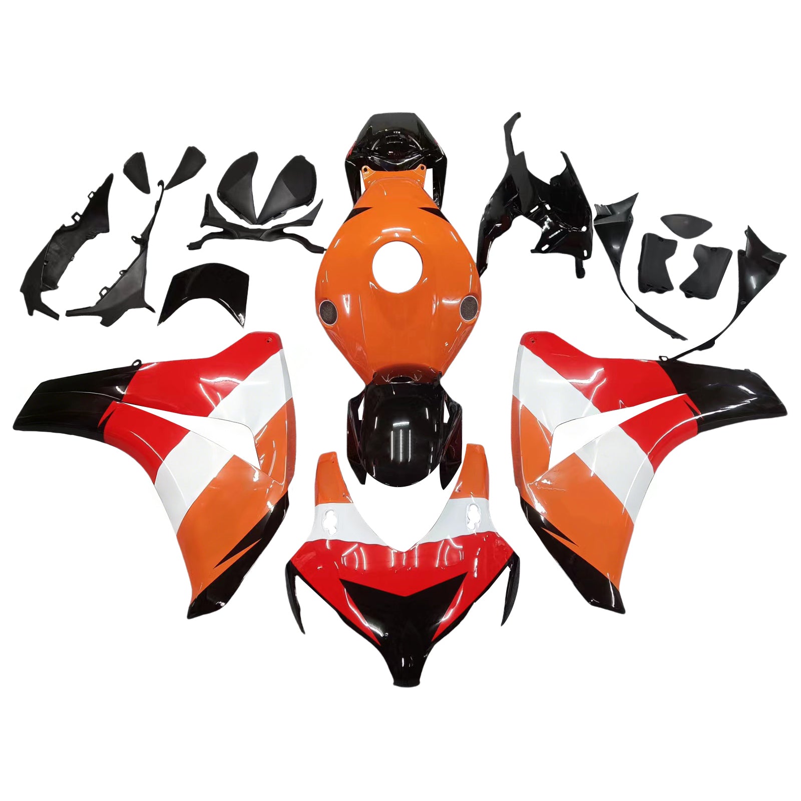 2008-2011 Honda CBR 1000 RR Amotopart Fairings Black Orange Repsol Racing Customs Fairing