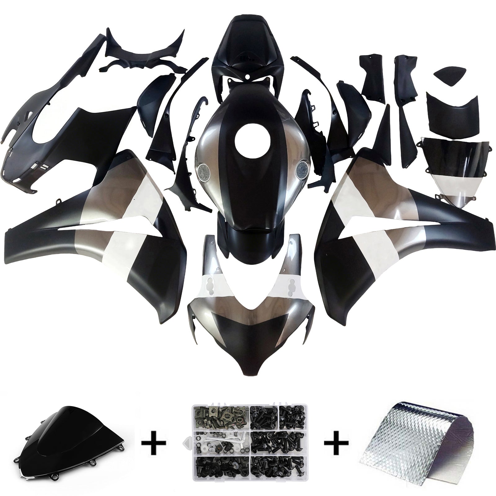 2008-2011 Honda CBR 1000 RR Black Silver Repsol Racing Fairings Generic