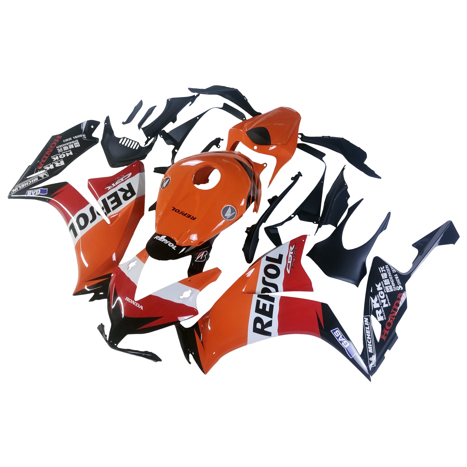 2012-2016 Honda CBR1000RR Repsol oranje racestroomlijnkappen algemeen