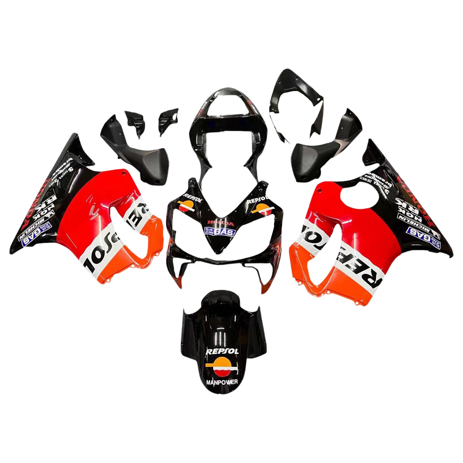 2001-2003 Honda CBR 600 F4i Black Repsol Racing Fairings Generic