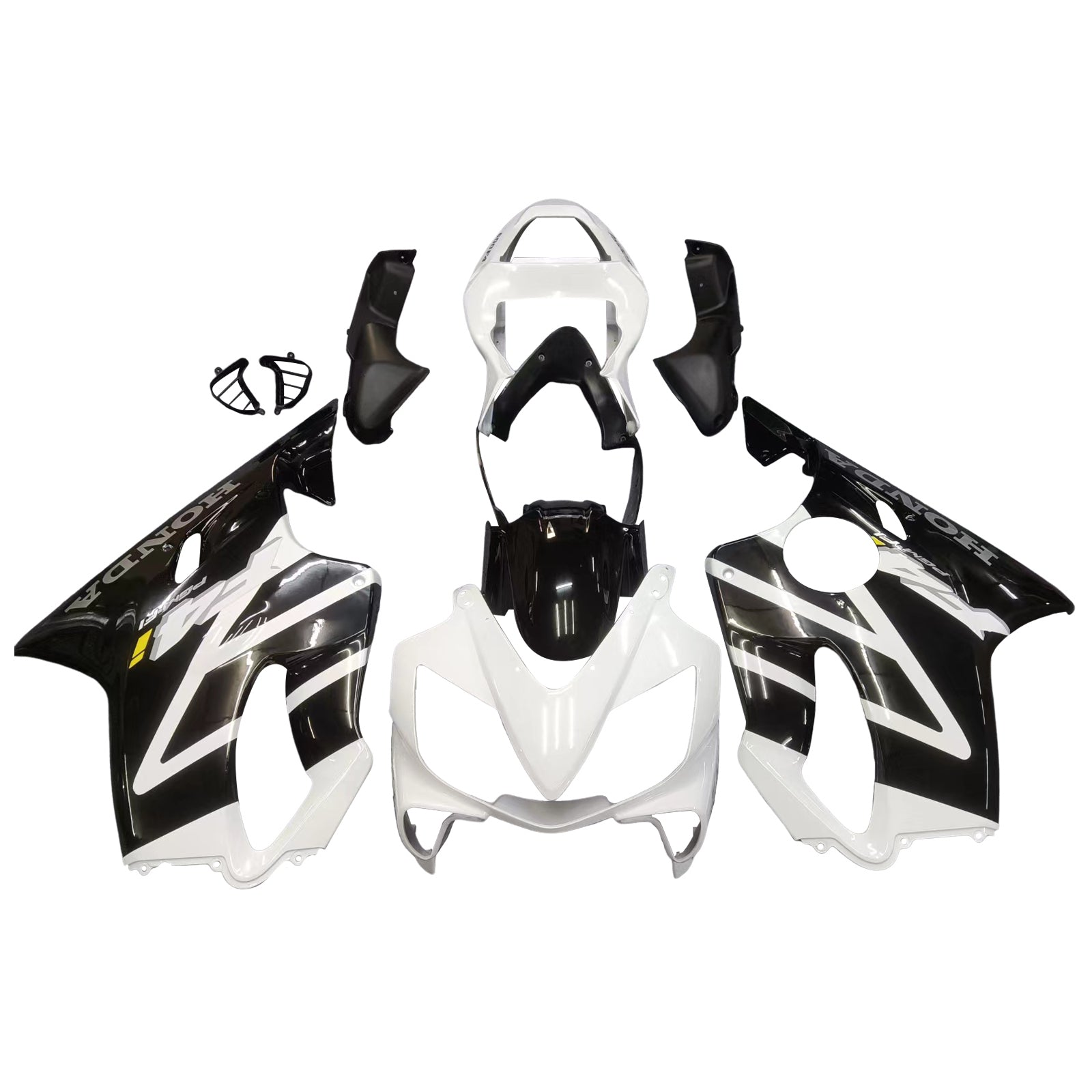 2001-2003 Honda CBR600 F4i Black & White F4i Racing Fairings Generic