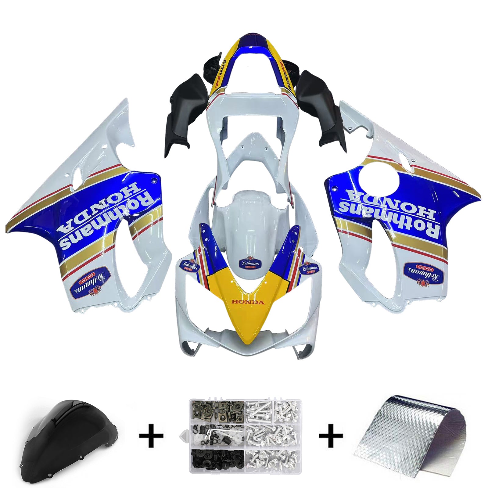 2001-2003 Honda CBR 600 F4i White Rothmans Honda Racing Fairings Generic