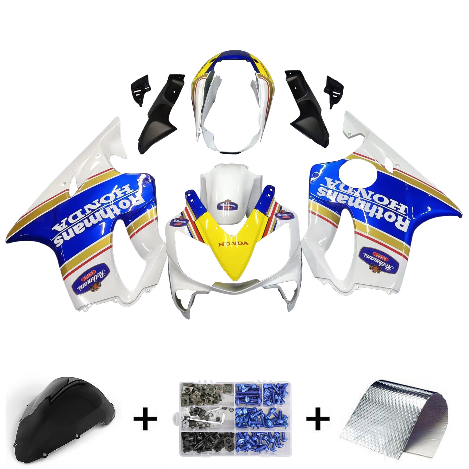 2004-2007 Honda CBR 600 F4i Blanc Rothmans Honda Racing Carénages Générique