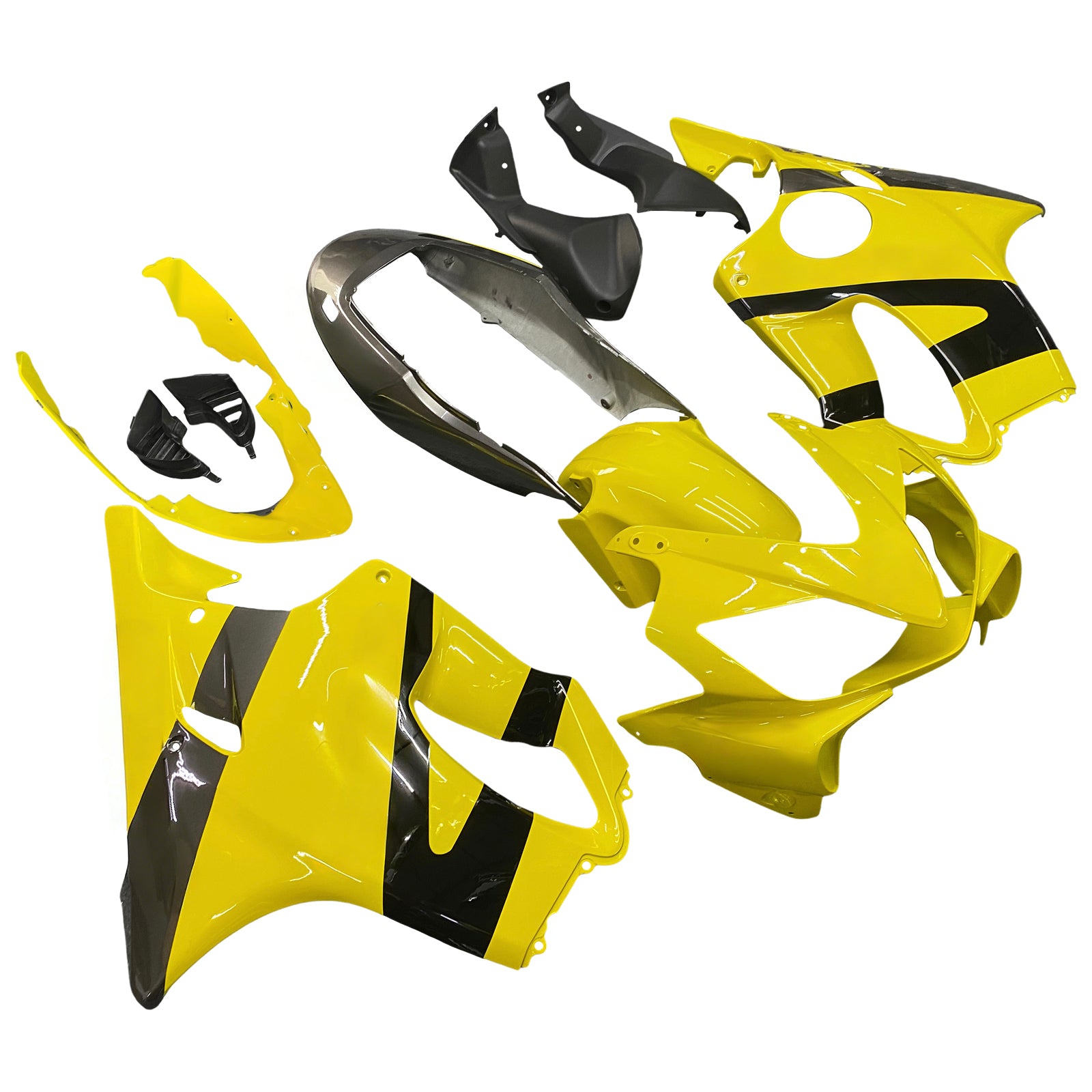 2004-2007 Honda CBR 600 F4i Geel & Zwart CBR Racing stroomlijnkappen Generiek