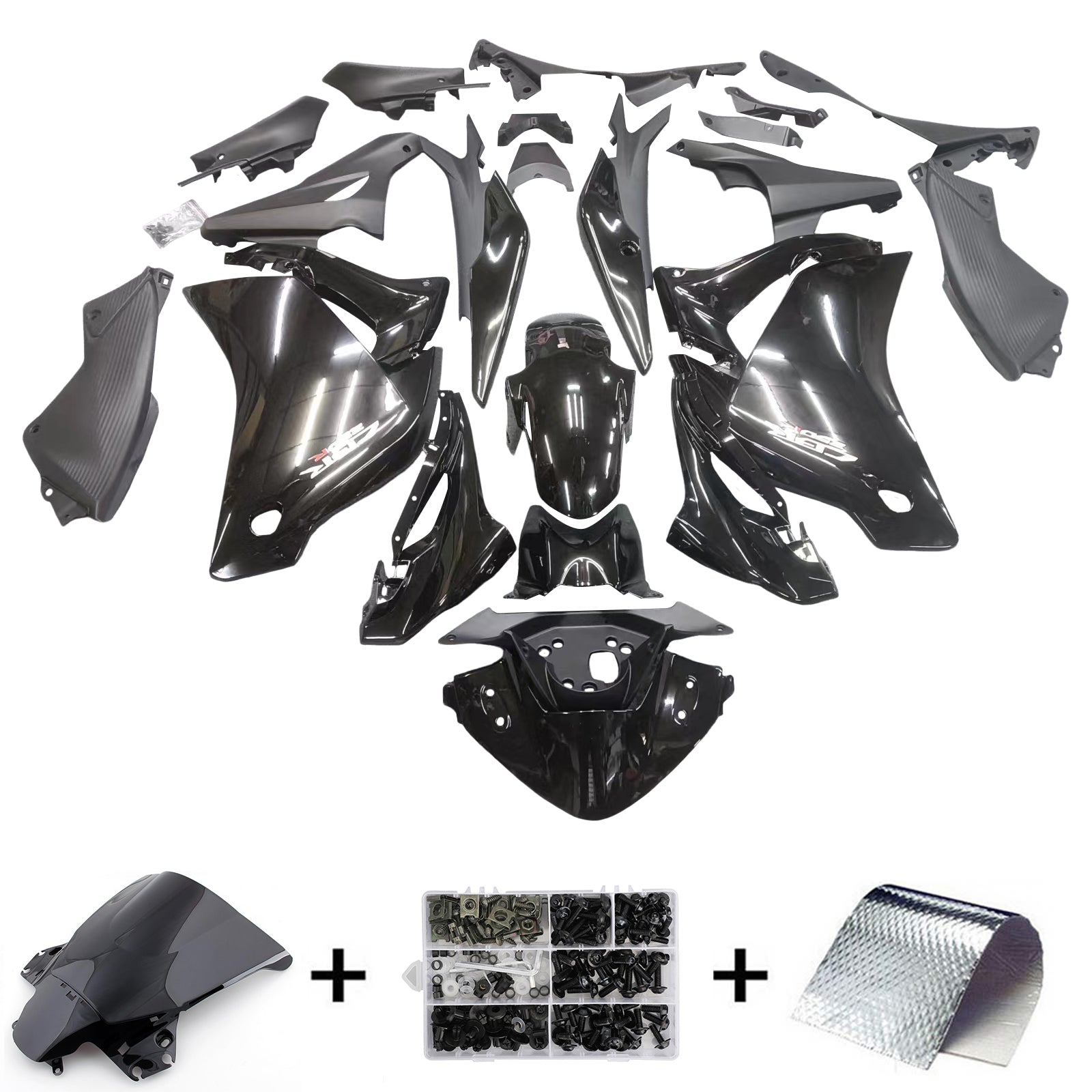 2011-2015 Honda CBR250R Black CBR Racing Fairings Generic