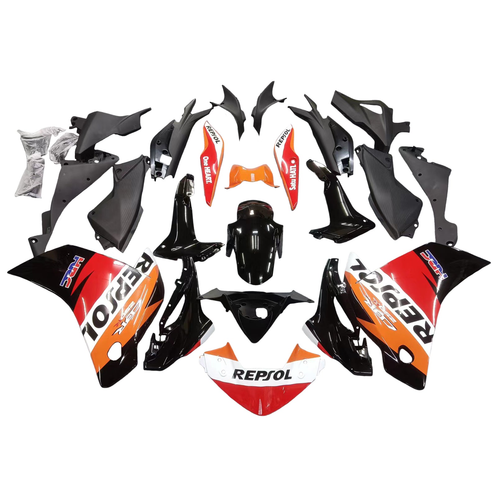 2011-2015 Honda CBR250R Repsol oranje racestroomlijnkappen algemeen