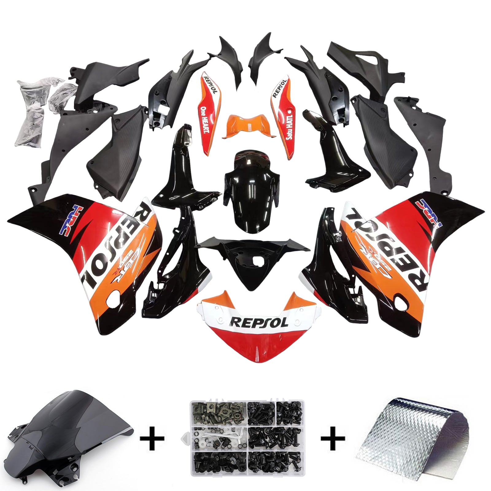 2011-2015 Honda CBR250R Repsol oranje racestroomlijnkappen algemeen