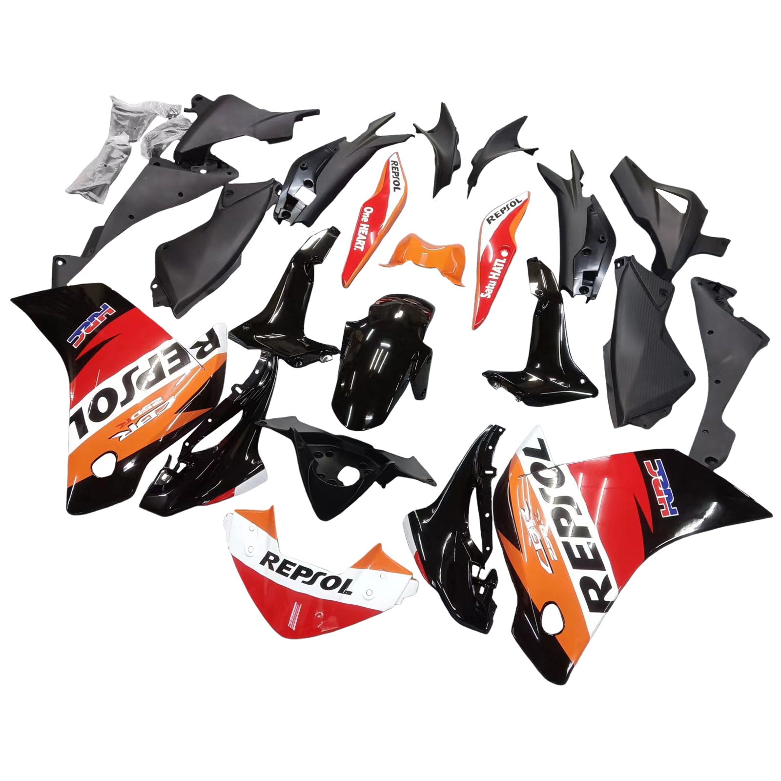 2011-2015 Honda CBR250R Repsol oranje racestroomlijnkappen algemeen