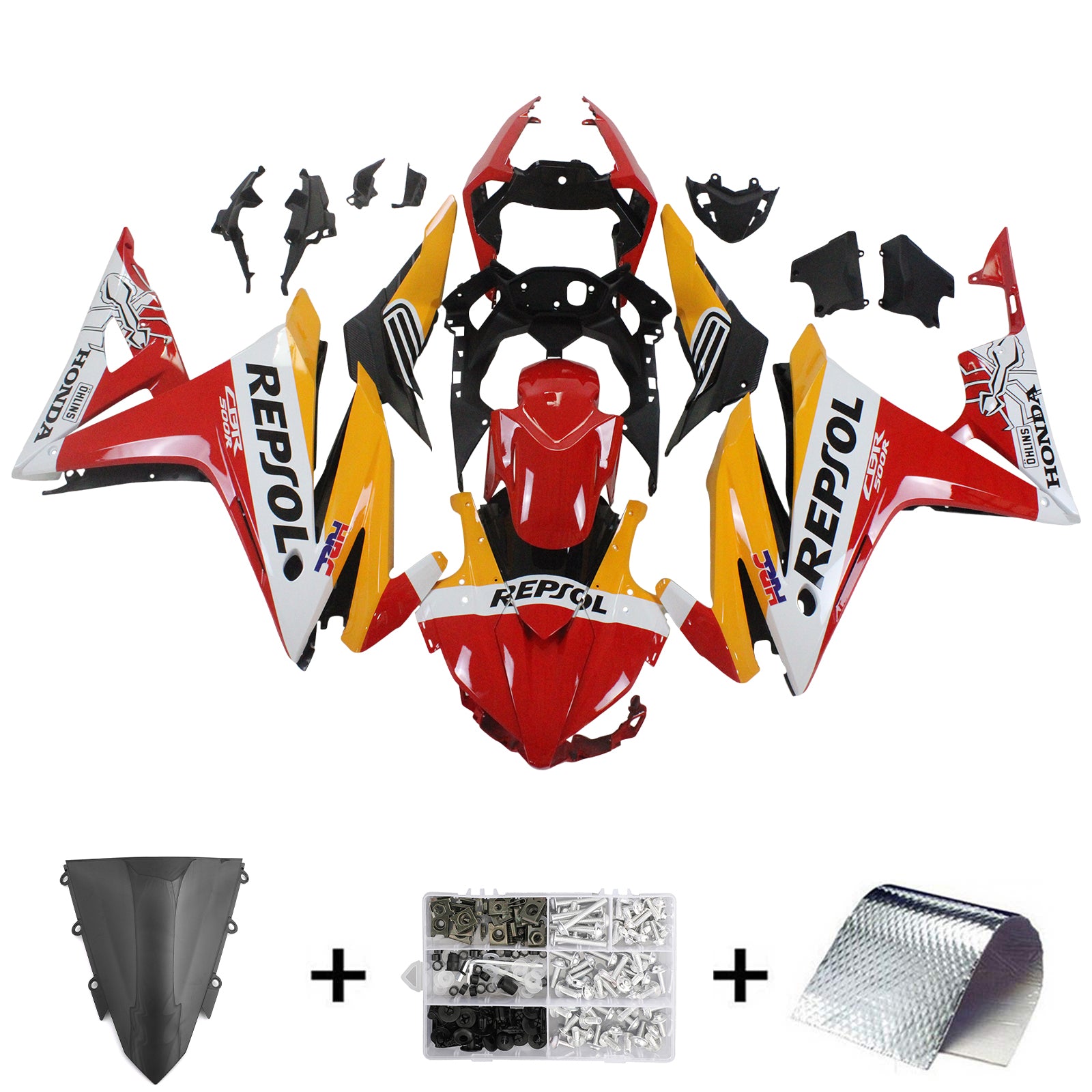 2016-2018 Honda CBR500R Amotopart Injection Fairing Kit Bodywork Plastic ABS #105