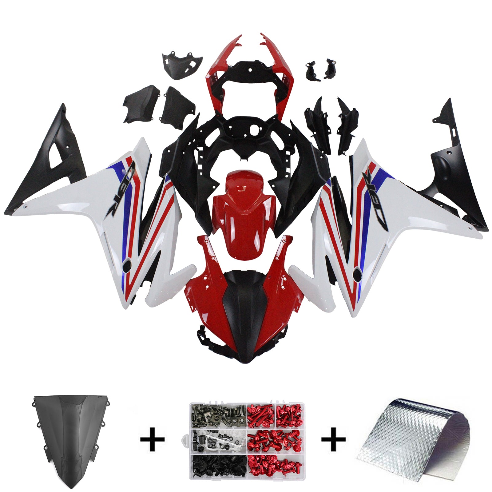 2016-2018 Honda CBR500R Kit de carénage d'injection Amotopart Carrosserie Plastique ABS #106