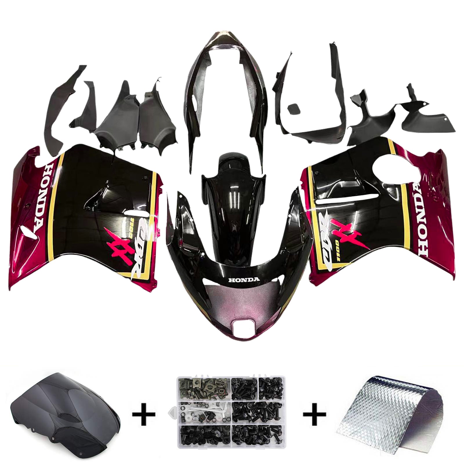 1996-2007 Honda CBR1100XX SuperBlackBird Amotopart Injection Fairing Kit Bodywork ABS #101