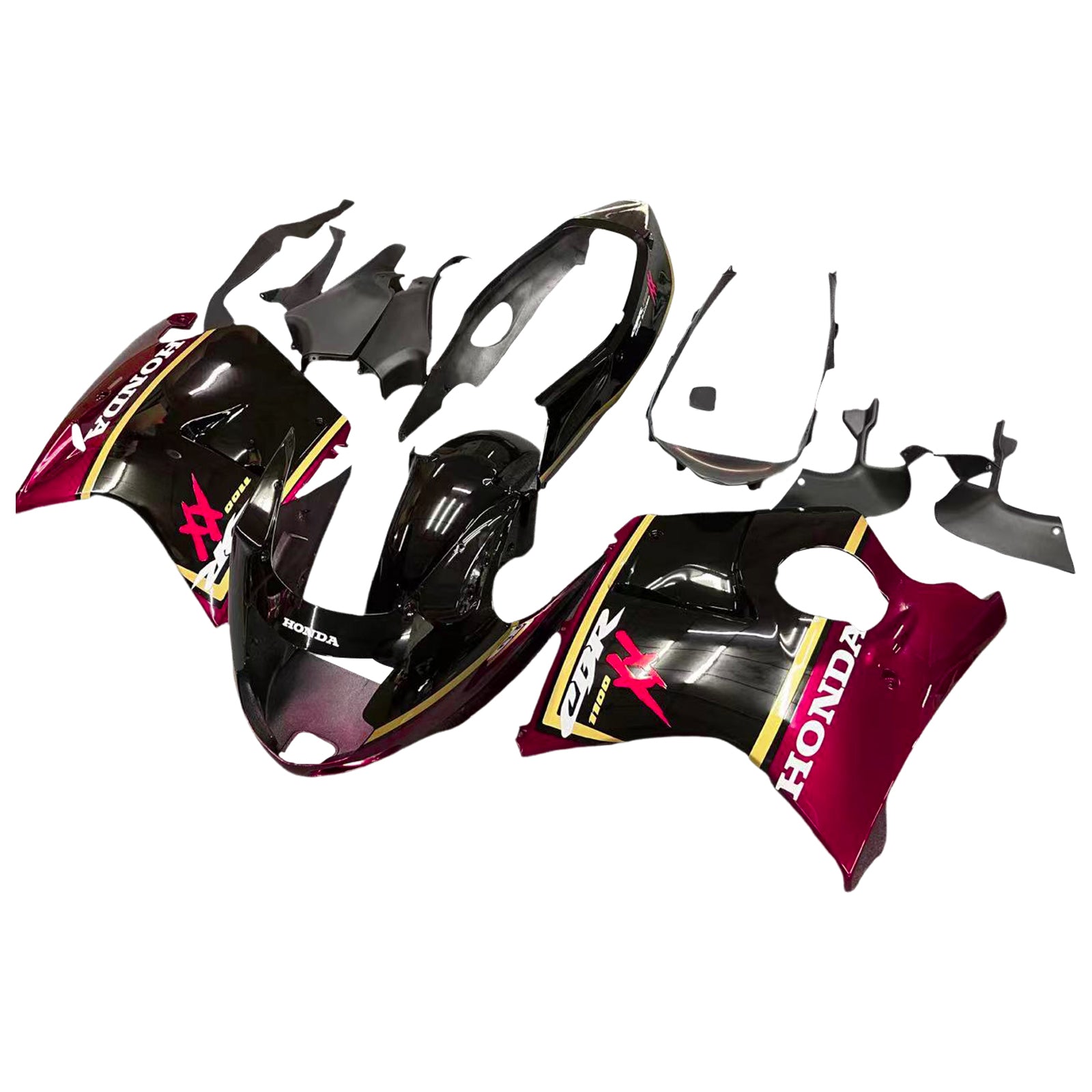 1996-2007 Honda CBR1100XX SuperBlackBird Amotopart Injection Fairing Kit Bodywork ABS #101