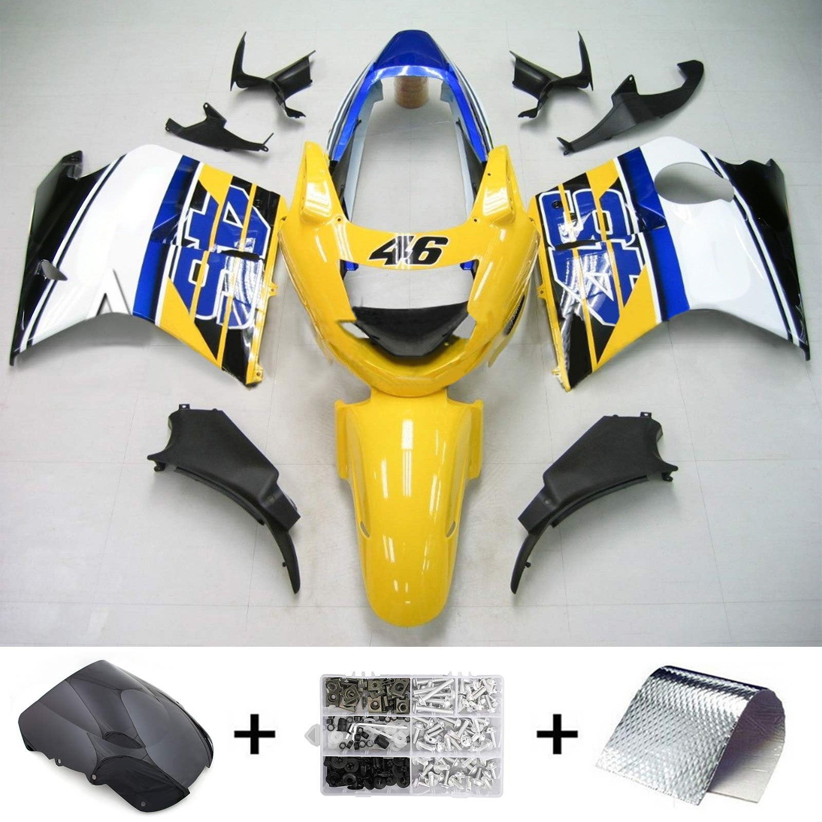 1996-2007 Honda CBR1100XX Superblackbird Amotopart Injeksjon Fairing Kit Bodywork ABS #116