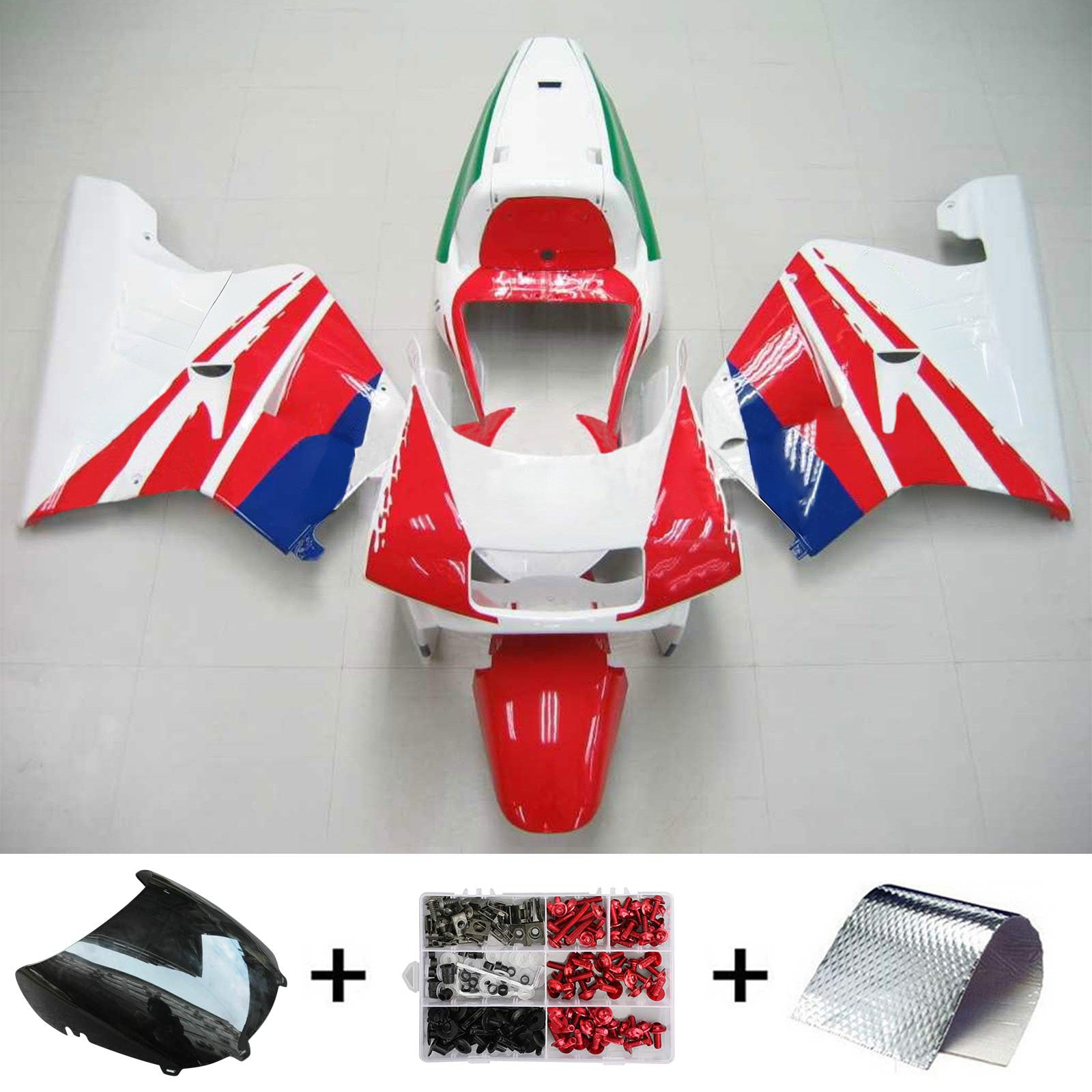 1990-1993 Honda NSR250 PGM-3 Amotopart Kit de carénage d'injection carrosserie plastique ABS #107