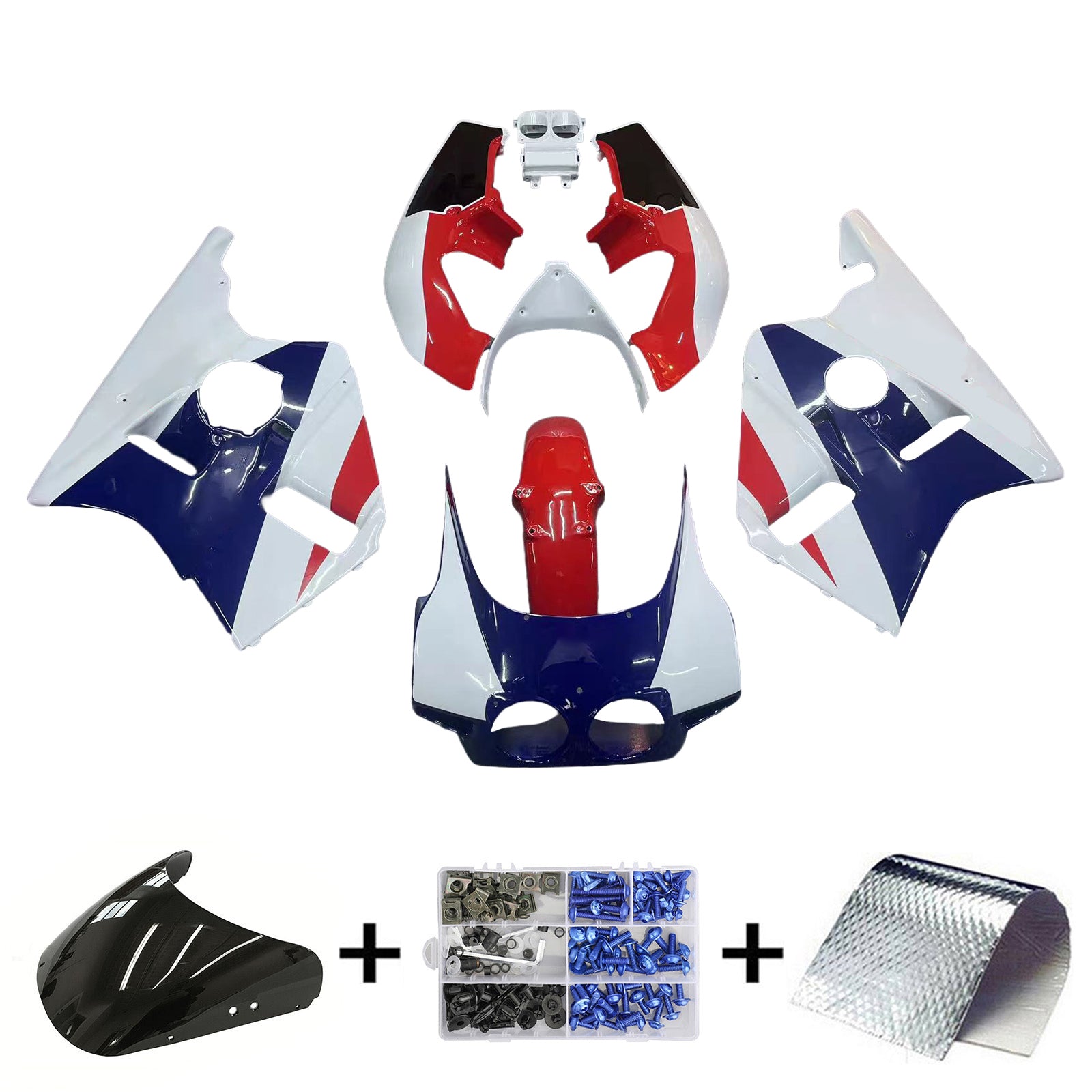 1987-1989 Honda CBR400RR NC23 Kit de carénage carrosserie plastique ABS