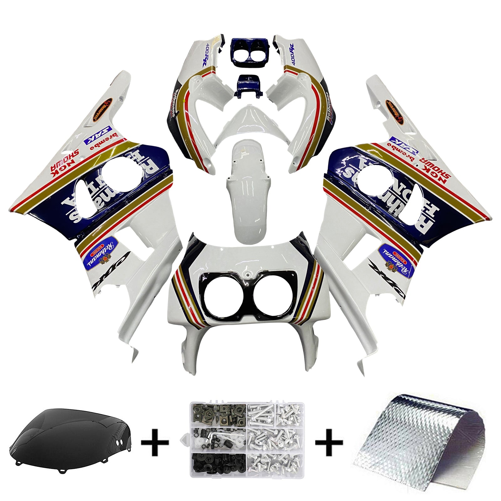 1990-1999 Honda CBR400RR NC29 Amotopart Injection Fairing Kit Bodywork Plastic ABS #107