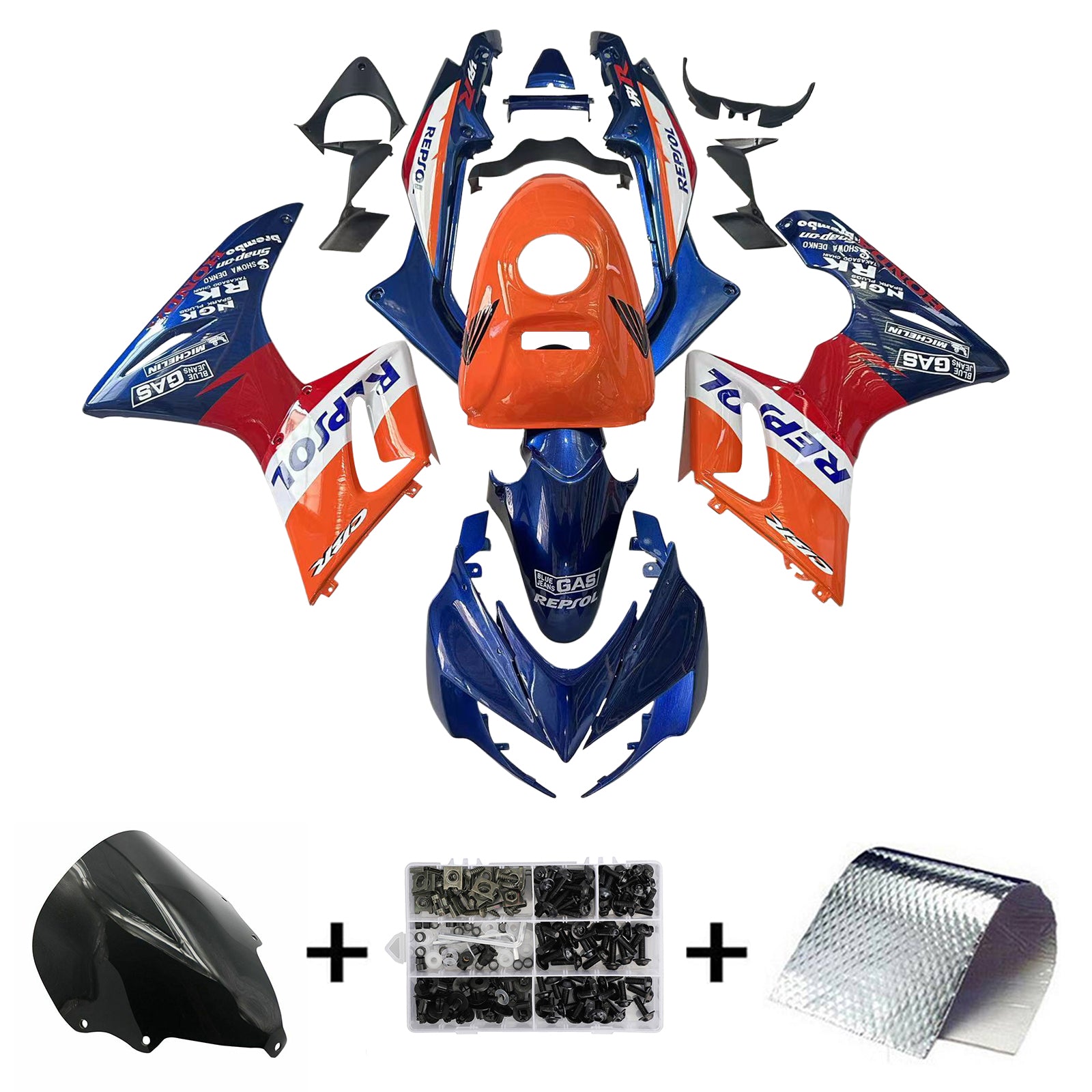 2002-2006 Honda CBR125R Amotopart Injection Fairing Kit Bodywork Plastic ABS #101