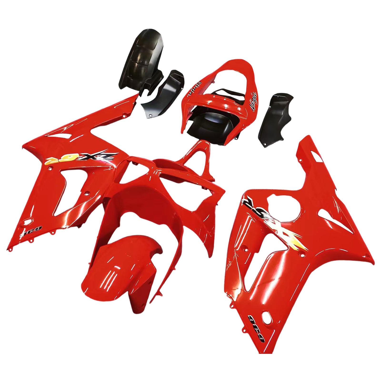 2003-2004 Kawasaki ZX6R 636 Fairings Red Ninja Racing Generic