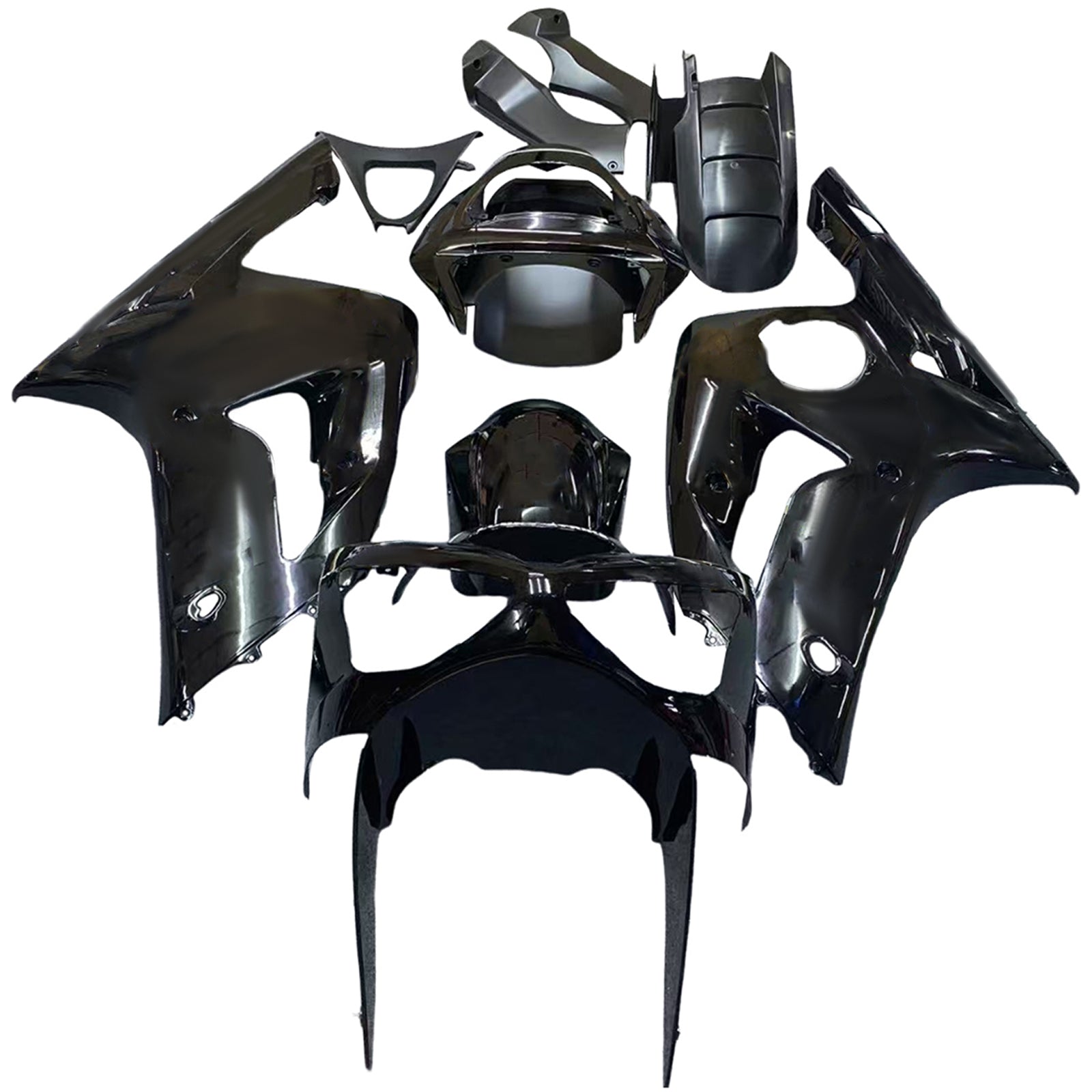 2003-2004 Kawasaki ZX6R 636 Kit de carénage d'injection Amotopart carrosserie plastique ABS #104
