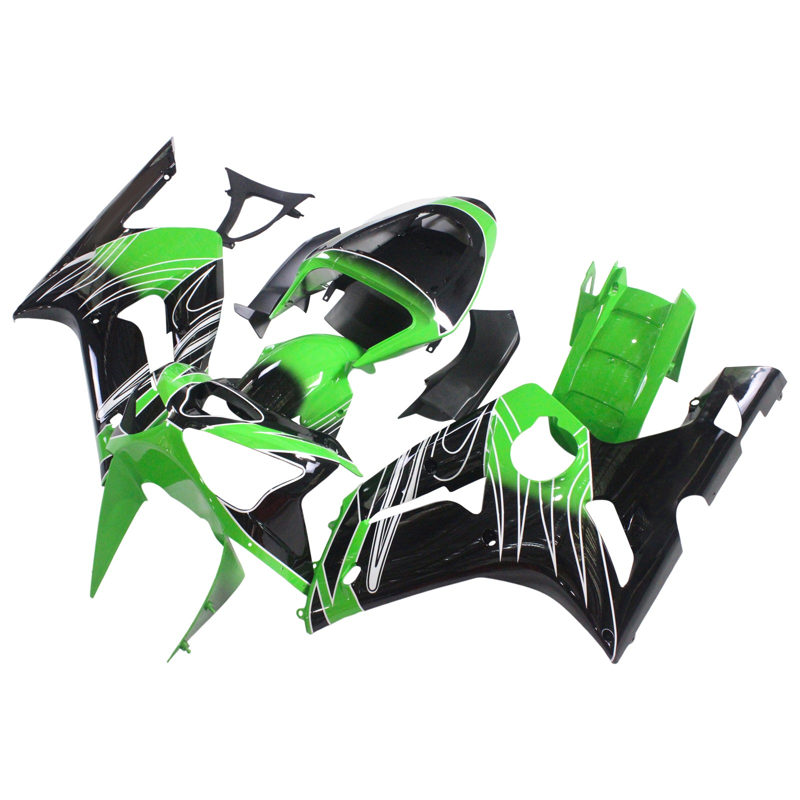2003-2004 Kawasaki ZX6R 636 Amotopart Kit de carenado de inyección Carrocería Plástico ABS # 112