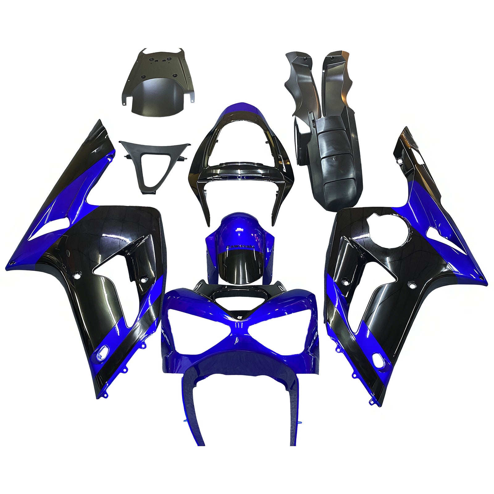 2003-2004 Kawasaki ZX6R 636 Injeksjon Fairing Kit Bodywork Plastic ABS#122