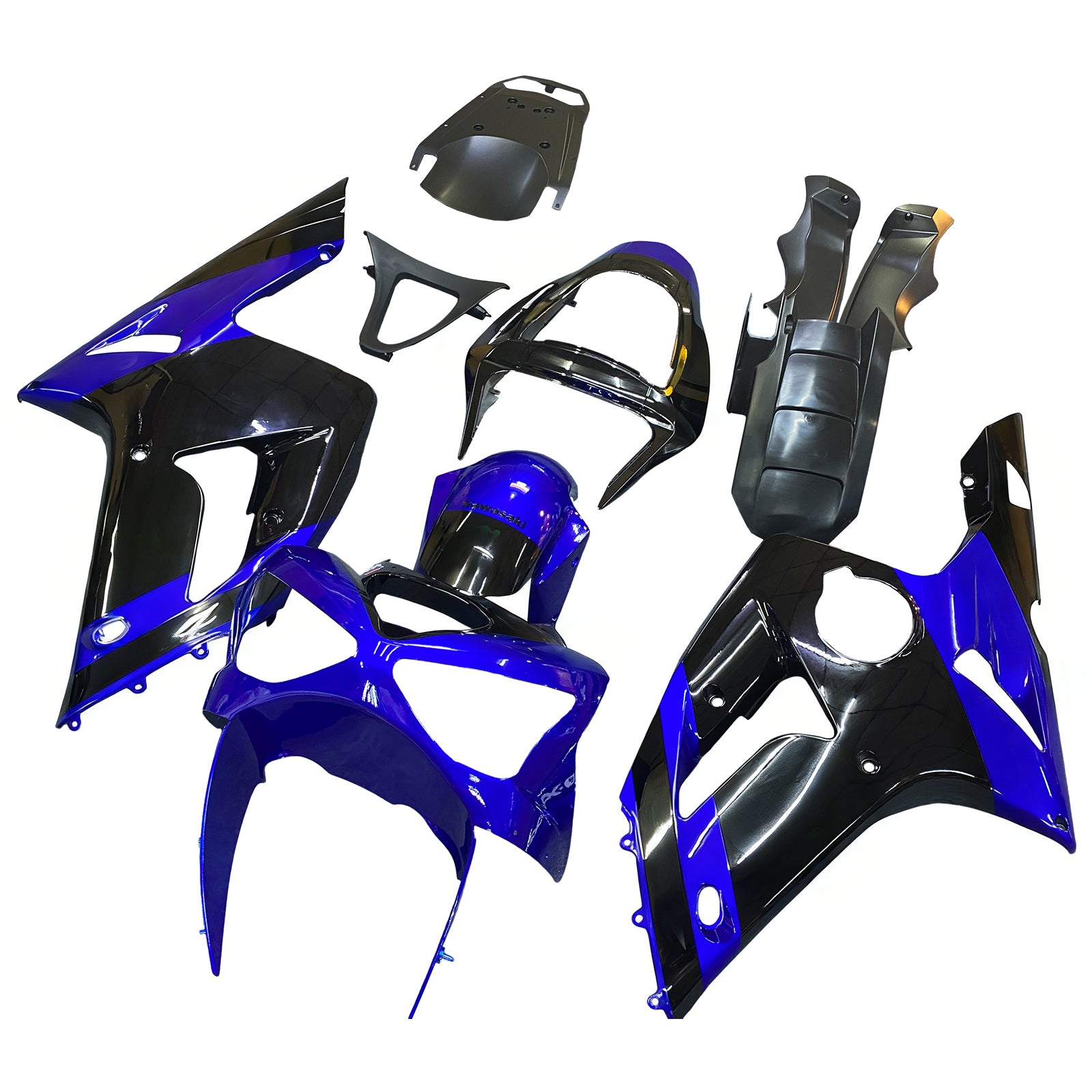 2003-2004 Kawasaki ZX6R 636 Injeksjon Fairing Kit Bodywork Plastic ABS#122