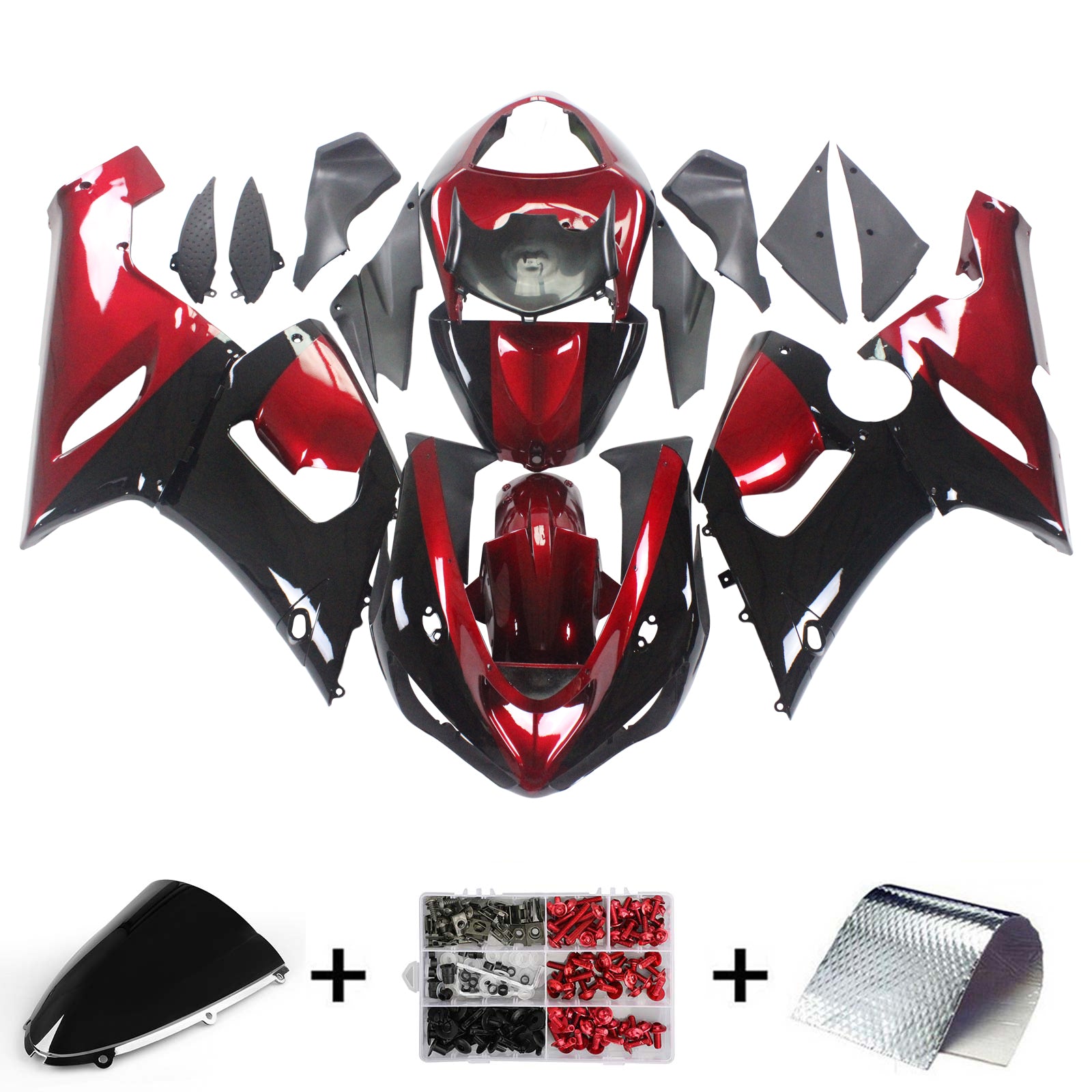 2005-2006 Kawasaki ZX6R 636 Amotopart Injection Fairing Kit Bodywork Plastic ABS #117