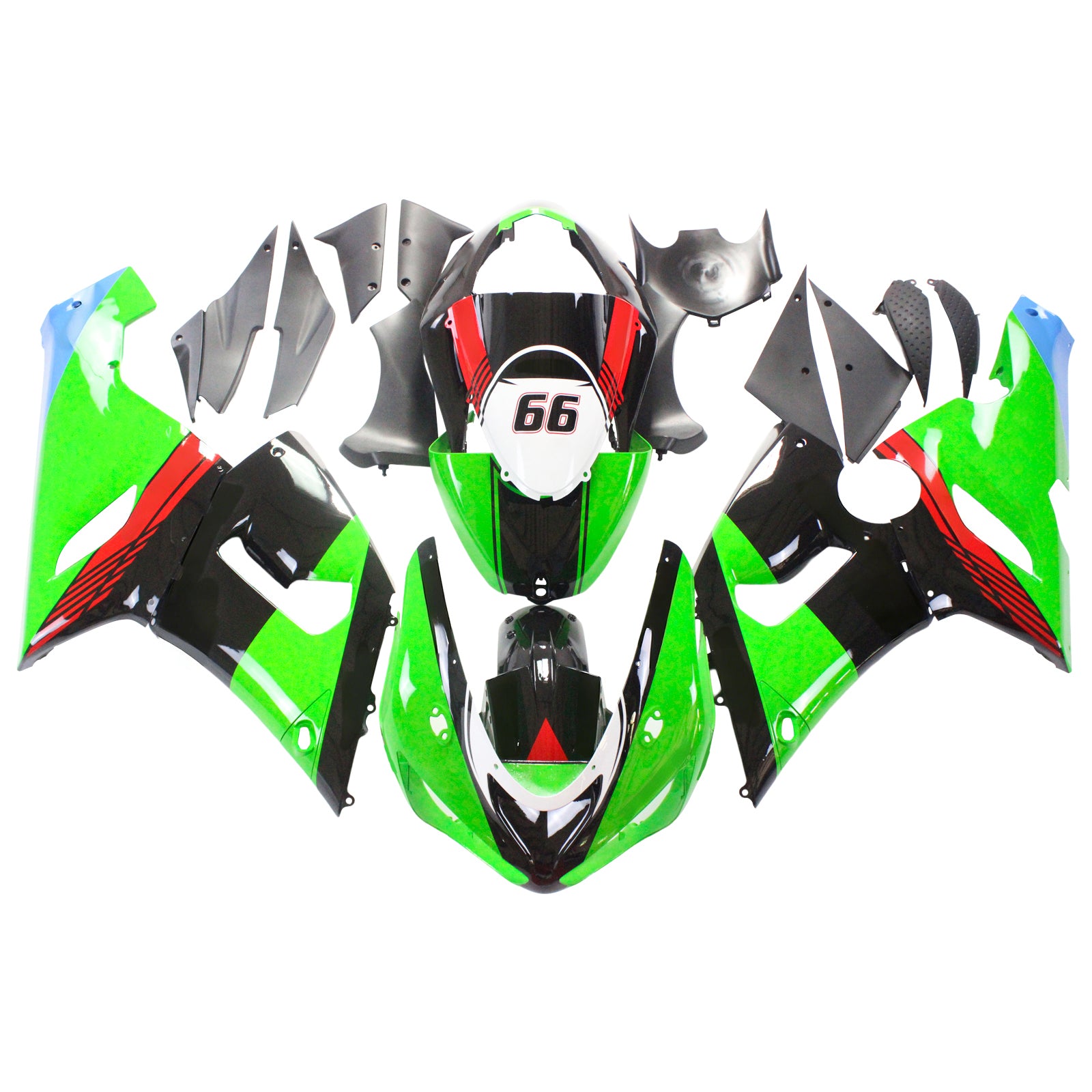 2005-2006 KAWASAKI ZX6R 636 AMOTOPART INJECTION FAIRING KIT BORDOWWORD PLAST ABS # 123
