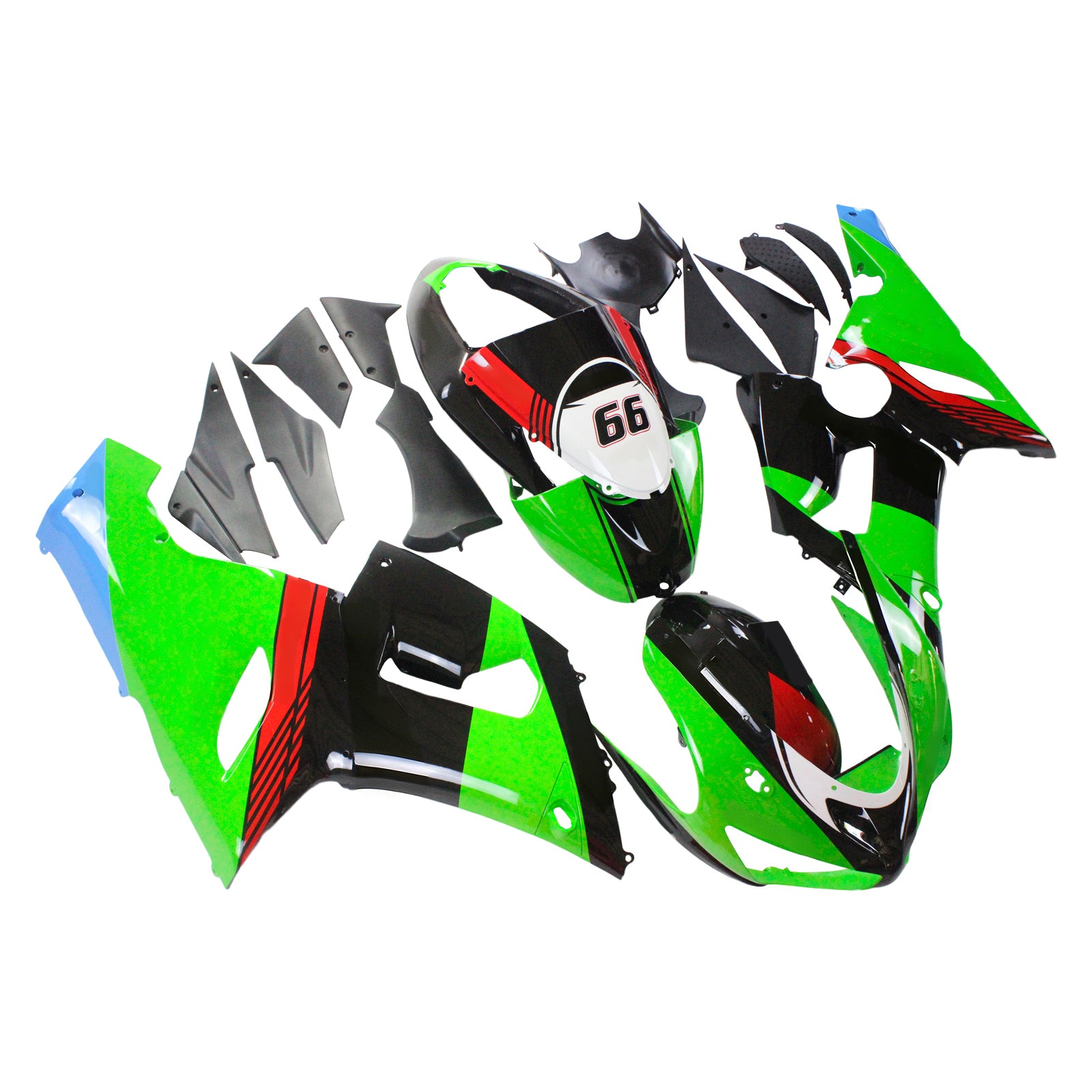 2005-2006 KAWASAKI ZX6R 636 AMOTOPART INJECTION FAIRING KIT BORDOWWORD PLAST ABS # 123