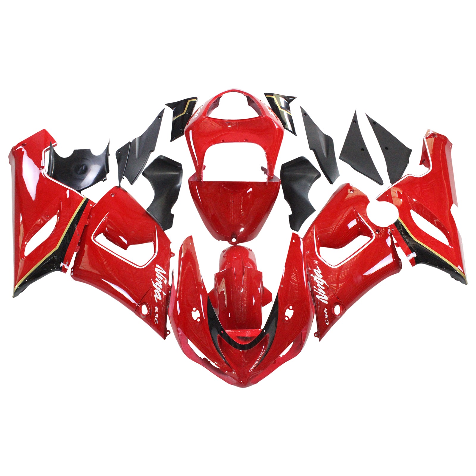 2005-2006 Kawasaki ZX6R 636 Amotopart Injection Fairing Kit Bodywork Plastic ABS #136