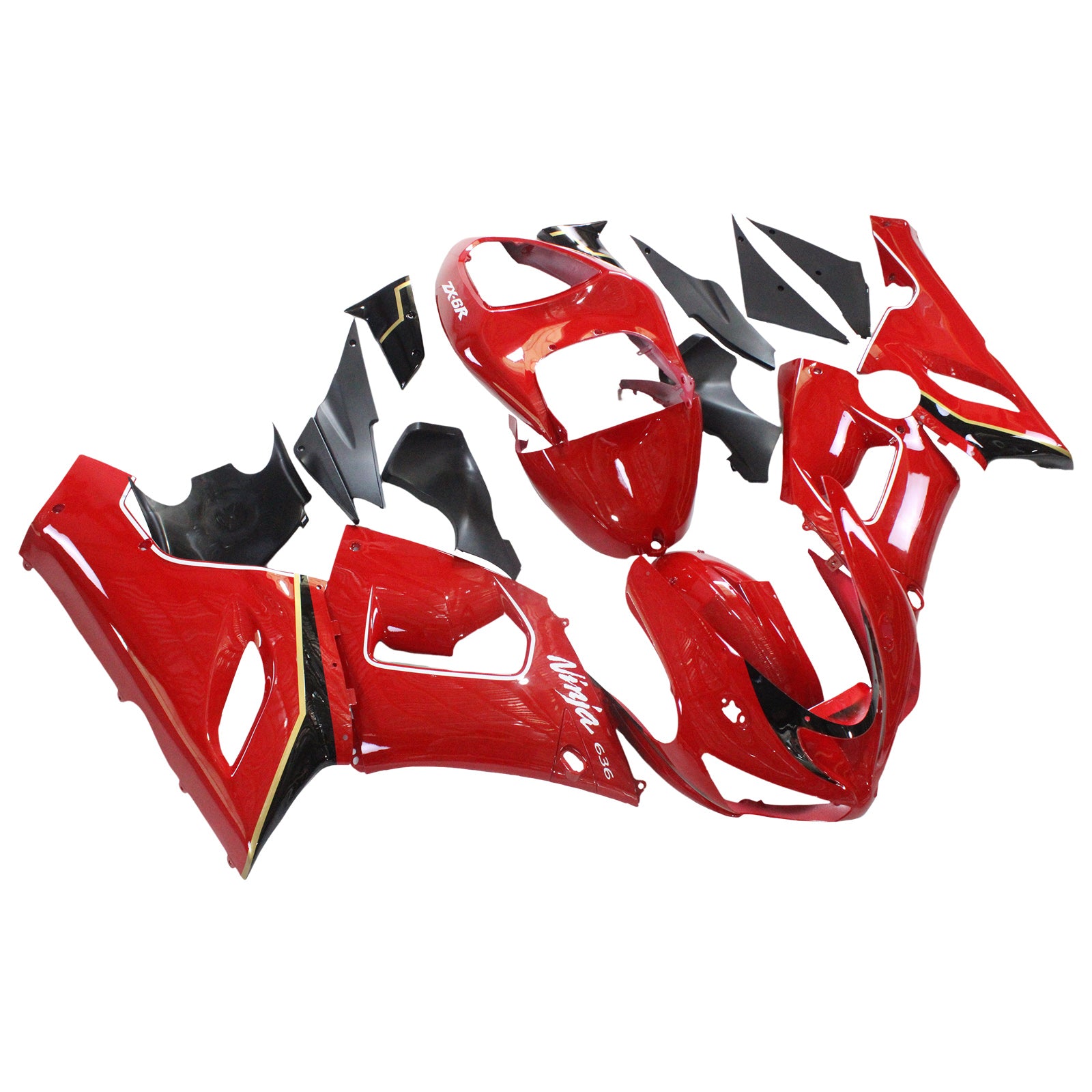 2005-2006 Kawasaki ZX6R 636 Amotopart Injection Fairing Kit Bodywork Plastic ABS #136