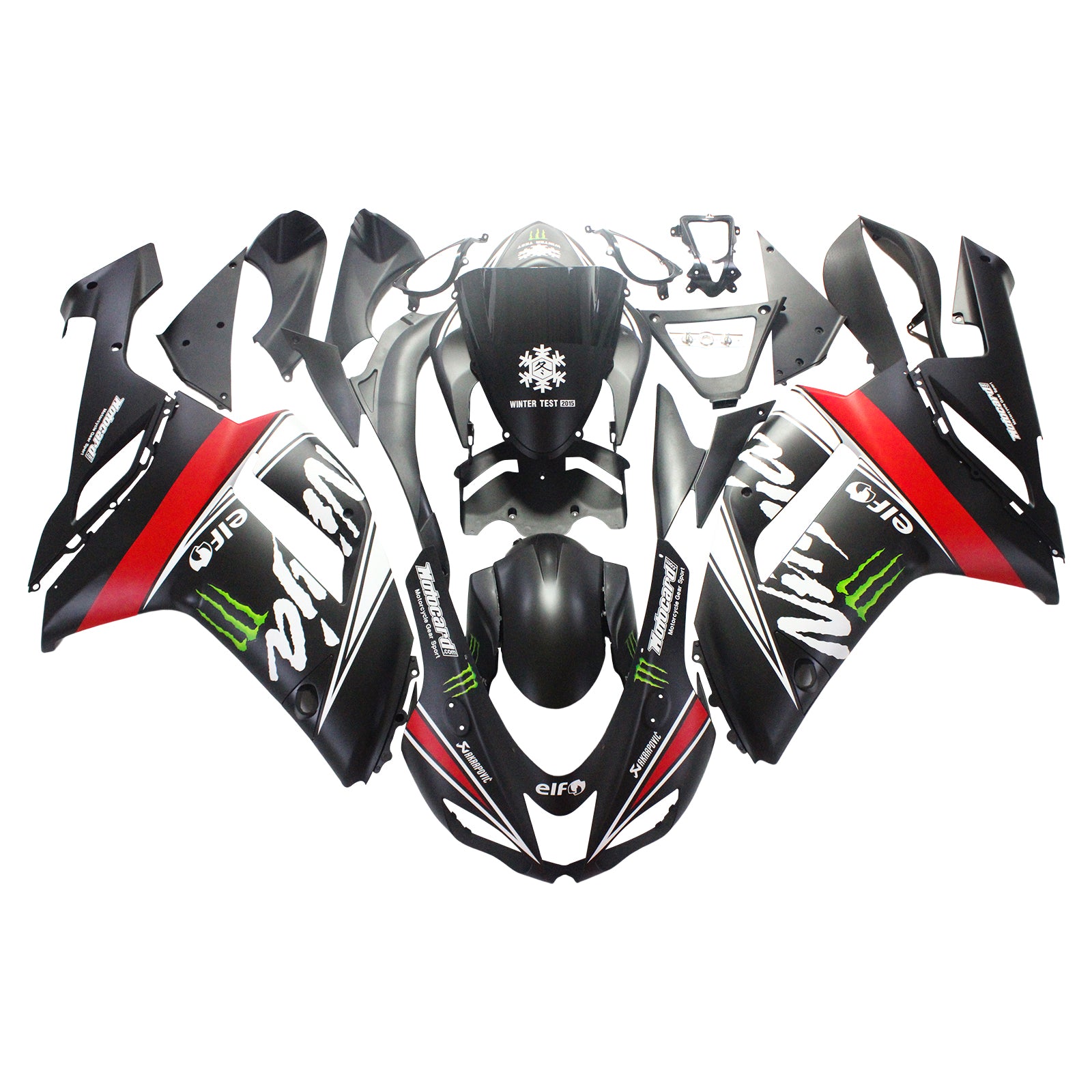 2007-2008 Kawasaki ZX6R 636 Amotopart Injection Fairing Kit Bodywork Plastic ABS #136