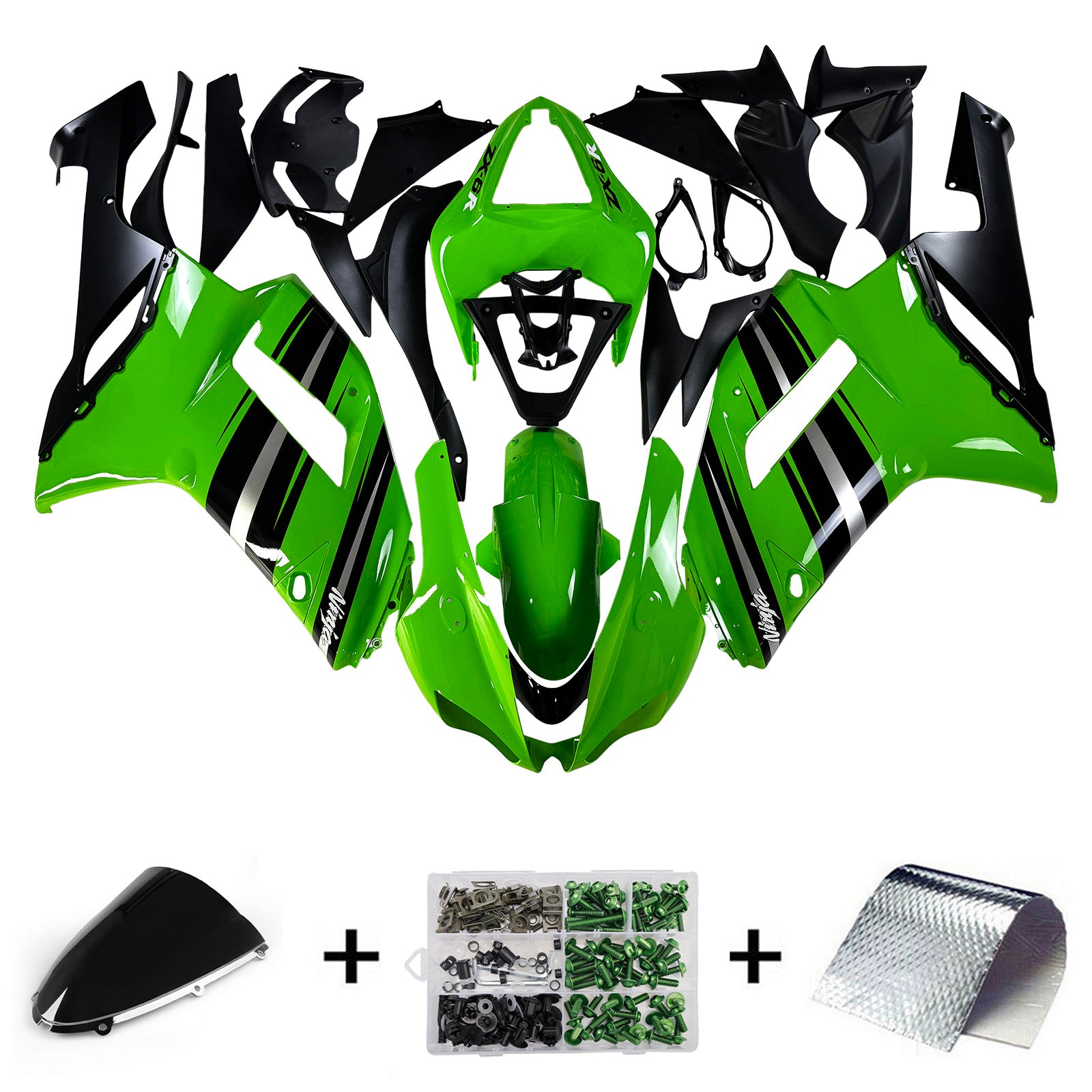 Injection Fairing Kit Bodywork Plastic ABS fit For Kawasaki ZX6R 636 2007-2008