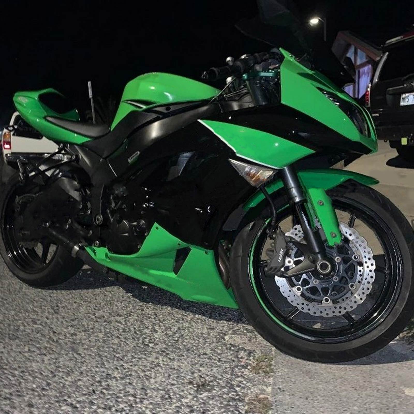 2009-2012 Kawasaki ZX6R 636 Amotopart injectiekuipset carrosserie kunststof ABS #104