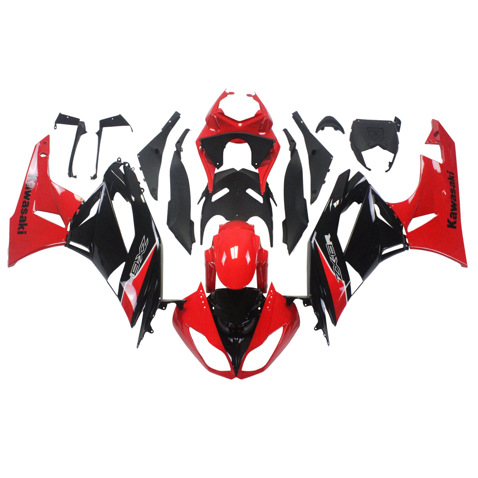 2009-2012 Kawasaki ZX6R 636 Amotopart Injection Fairing Kit Bodywork Plastic ABS #112