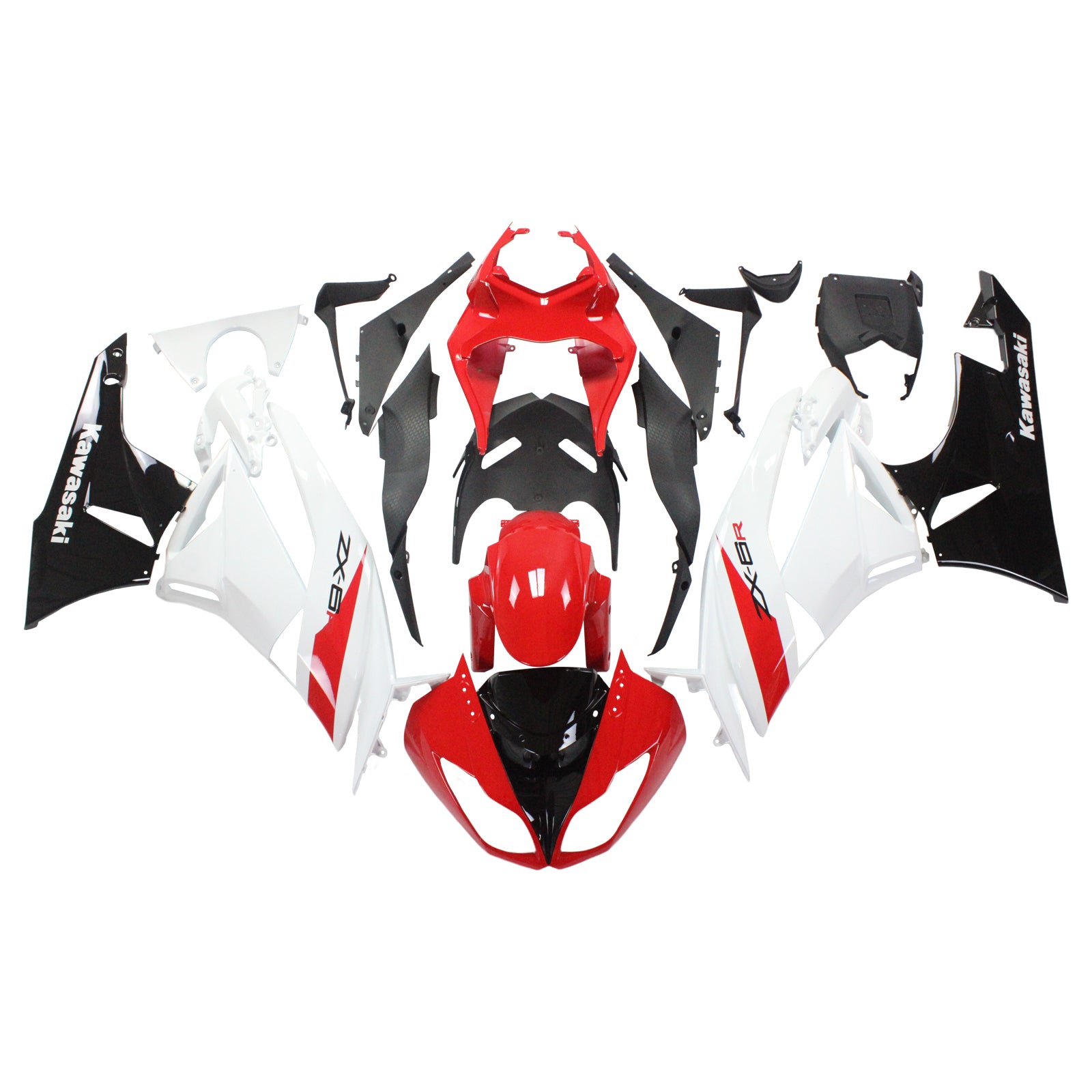 2009-2012 Kawasaki ZX6R 636 Amotopart Injection Fairing Kit Bodywork Plastic ABS #113