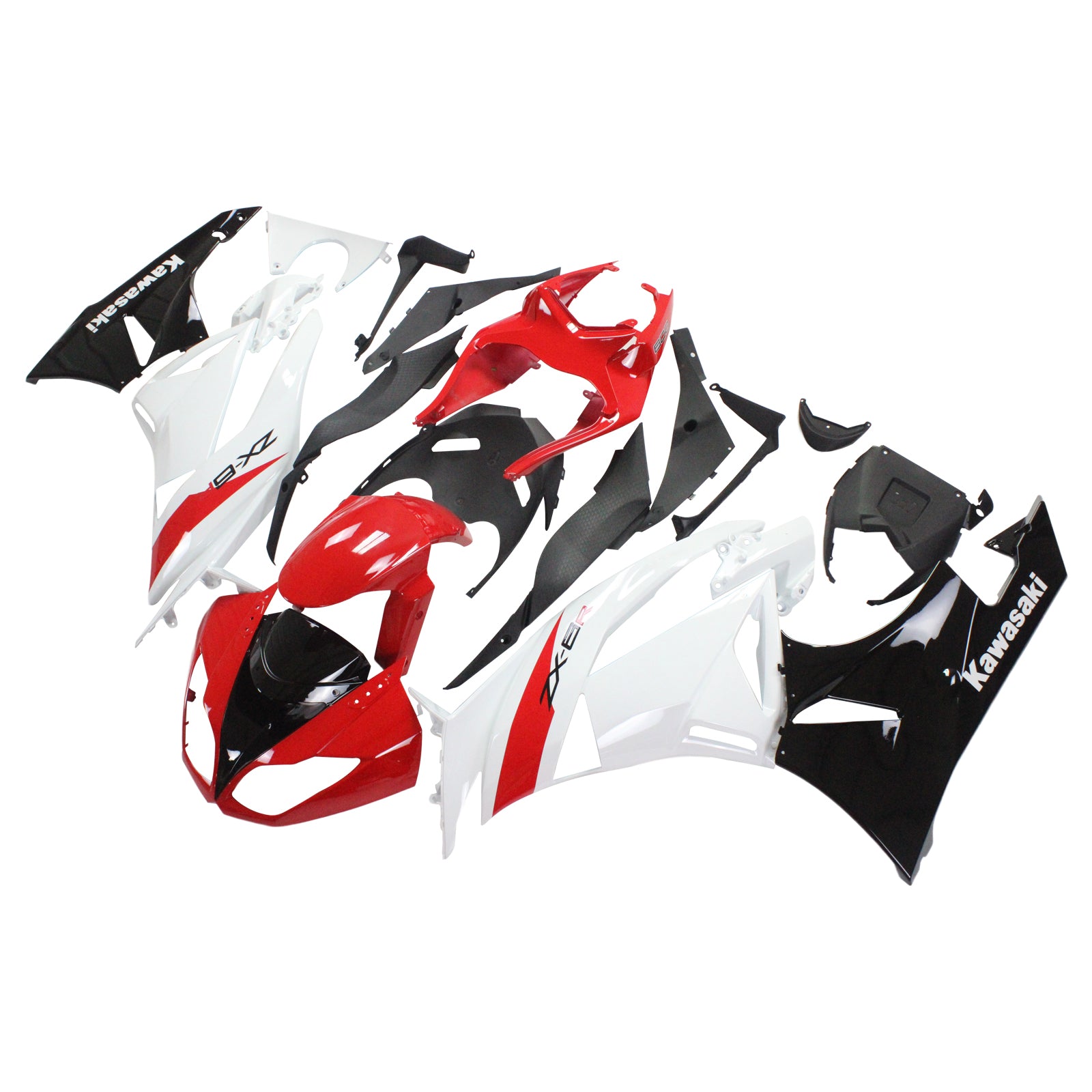 2009-2012 Kawasaki ZX6R 636 Amotopart Injection Fairing Kit Bodywork Plastic ABS #113