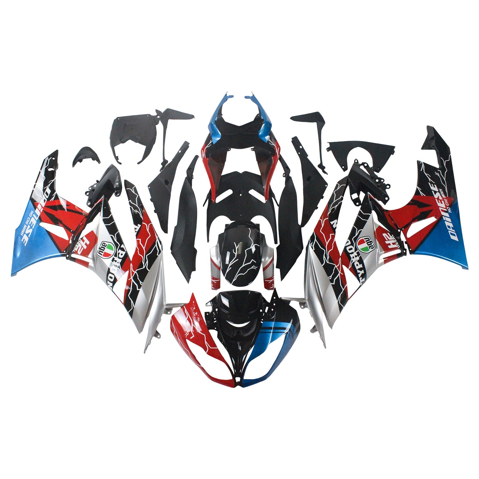 2009-2012 KAWASAKI ZX6R 636 Kit de carénage Kit de carrosserie en plastique Abs