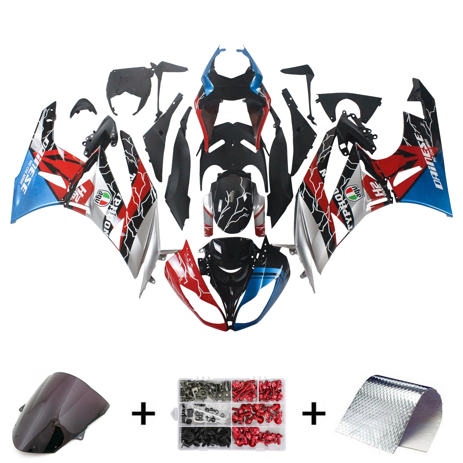 2009-2012 Kawasaki ZX6R 636 Kit de carenado Carrocería Plástico ABS