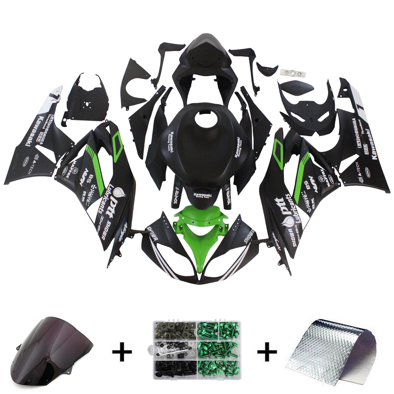 2009-2012 Kawasaki ZX6R 636 Kit de carenado Carrocería Plástico ABS