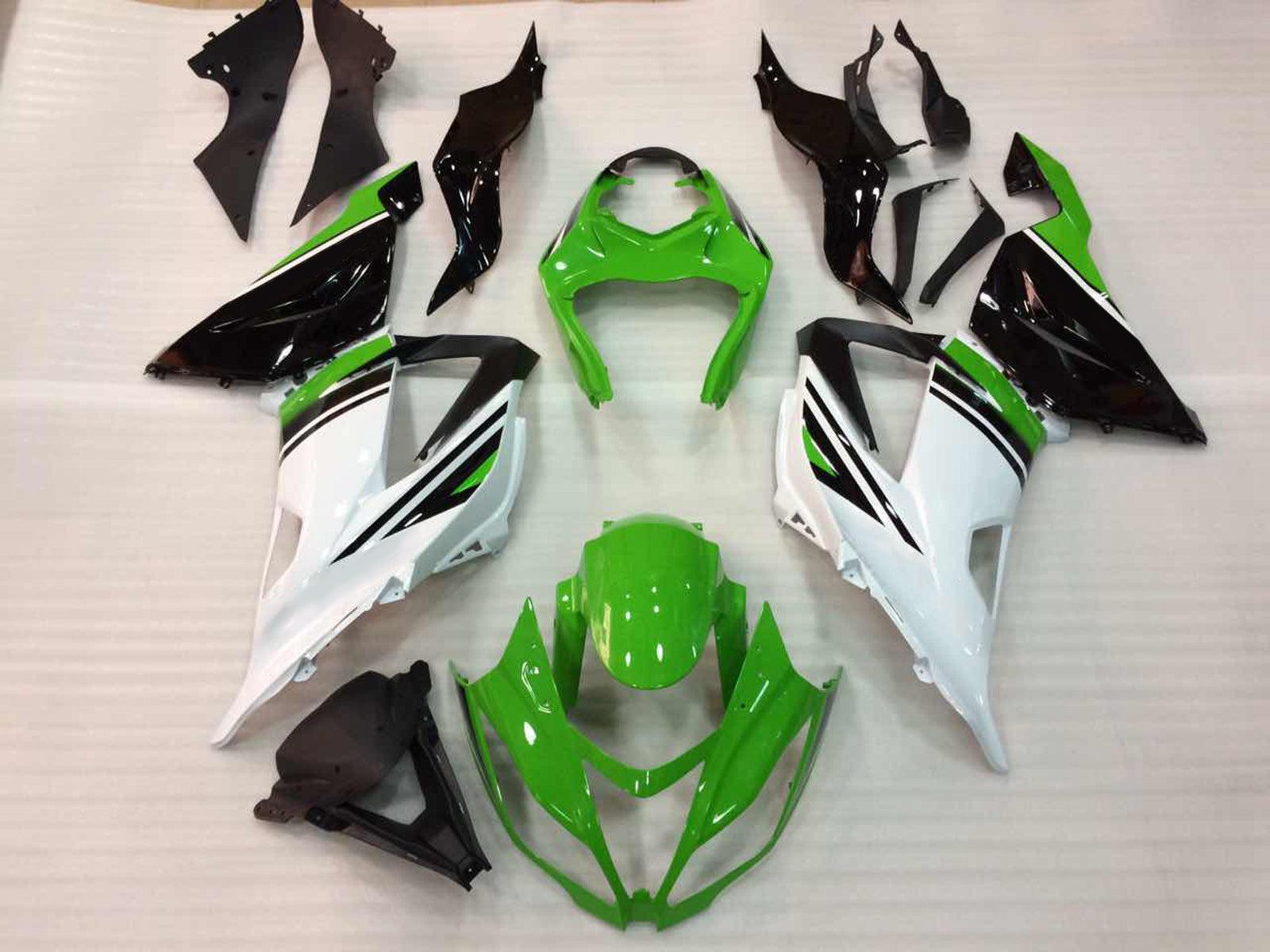 2013-2018 KAWASAKI ZX6R 636 PLÁSTICOS GREEN GREEN WHITE NINJA Racing genérico