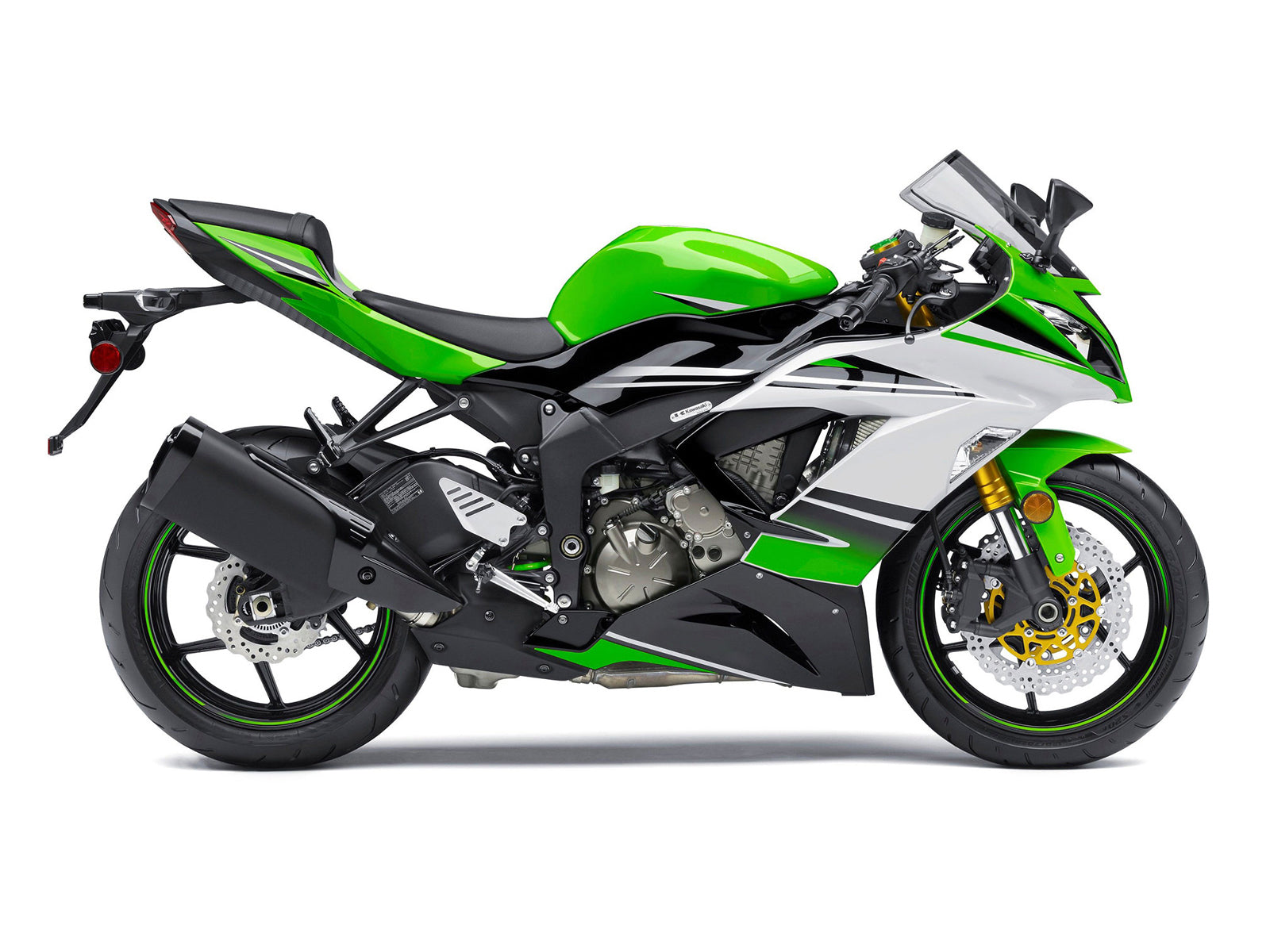 2013-2018 Kawasaki ZX6R 636 Kunststof Groen Wit Ninja Racing Generiek