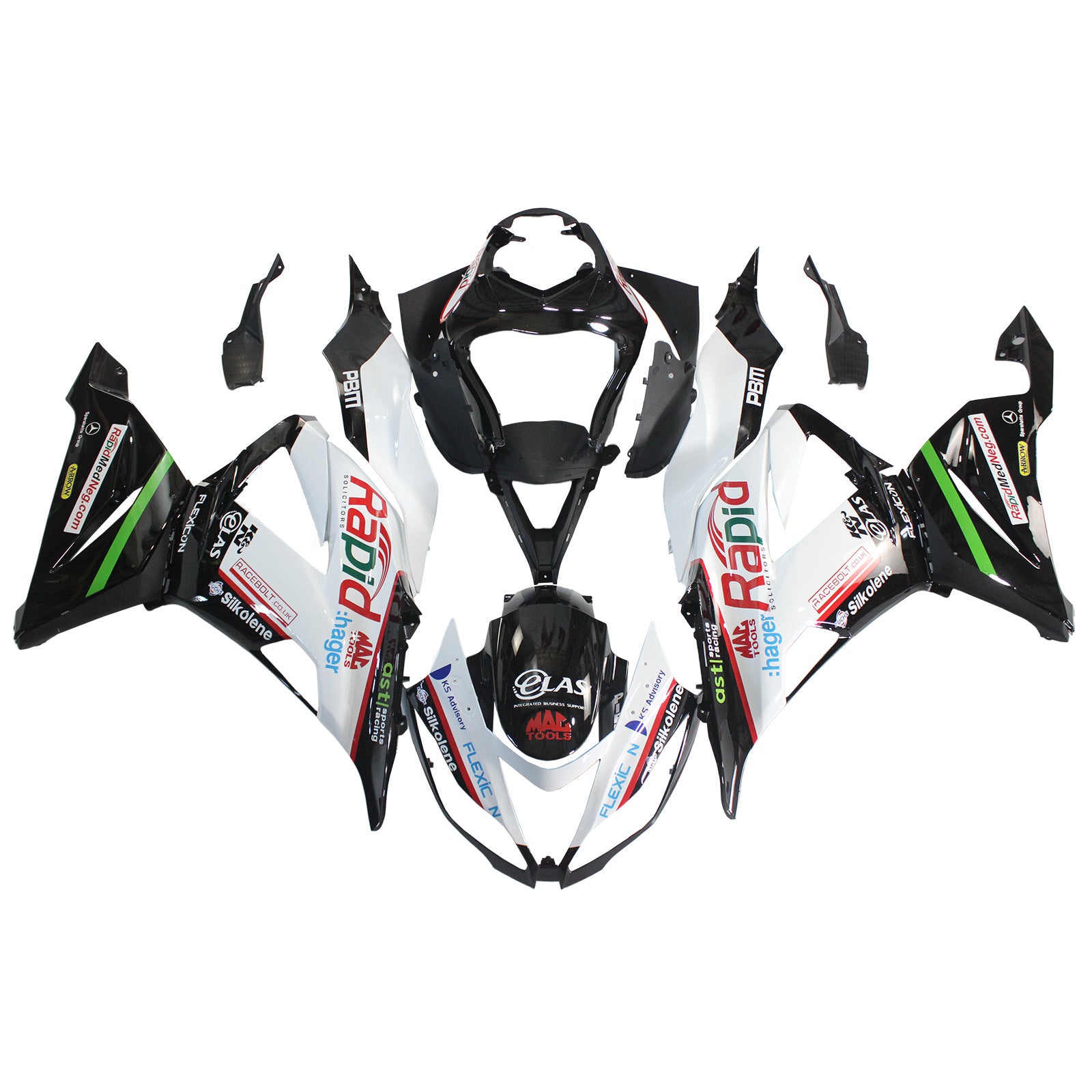 2013-2018 Kawasaki ZX6R 636 Amotopart Injection Fairing Kit Bodywork Plastic ABS #107