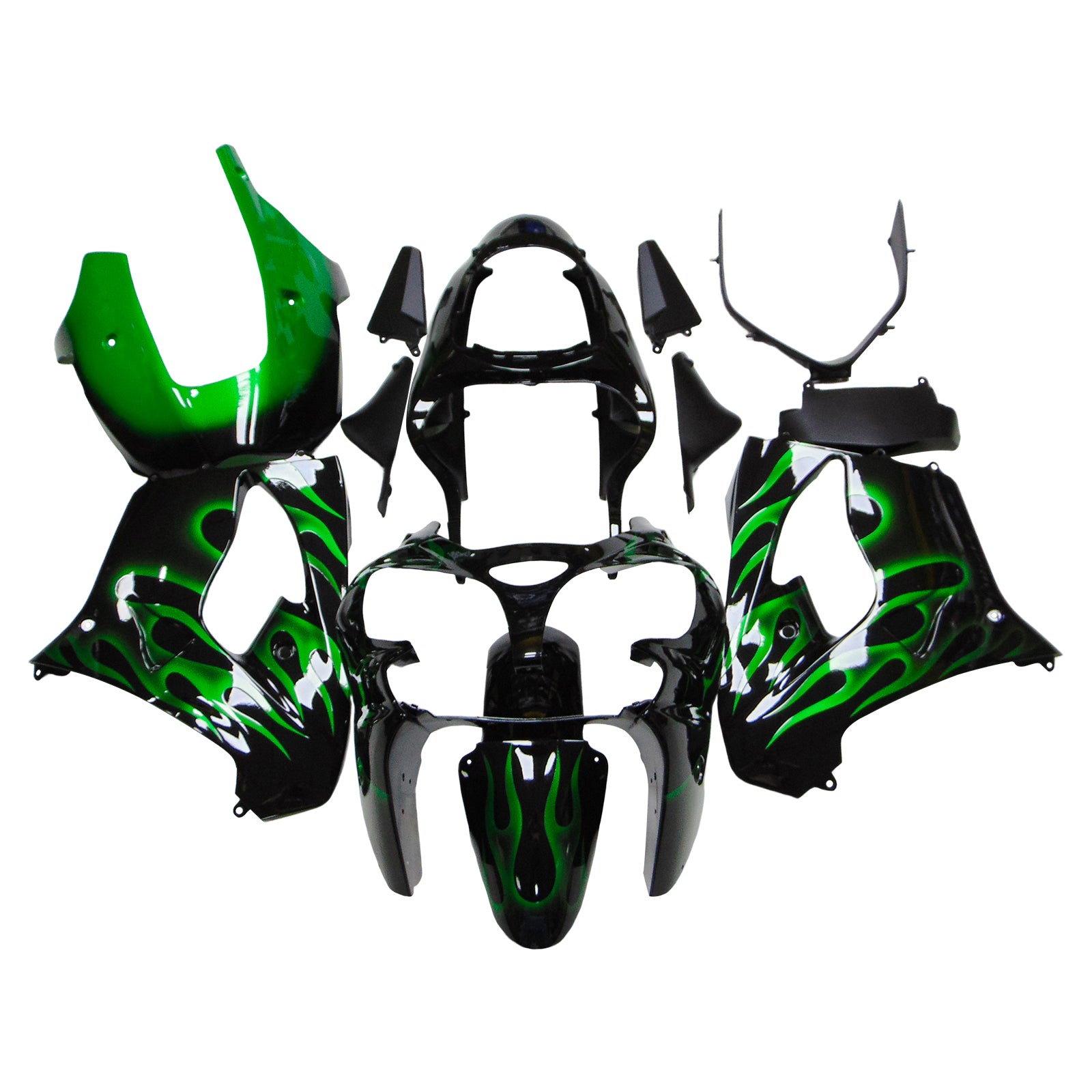 2000-2001 Kawasaki ZX9R Kit de carénage d'injection Amotopart carrosserie plastique ABS #105