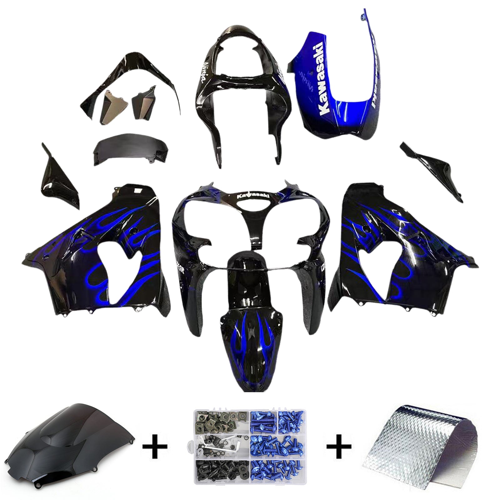 2000-2001 Kawasaki ZX9R Amotopart Injection Fairing Kit Bodywork Plastic ABS #106