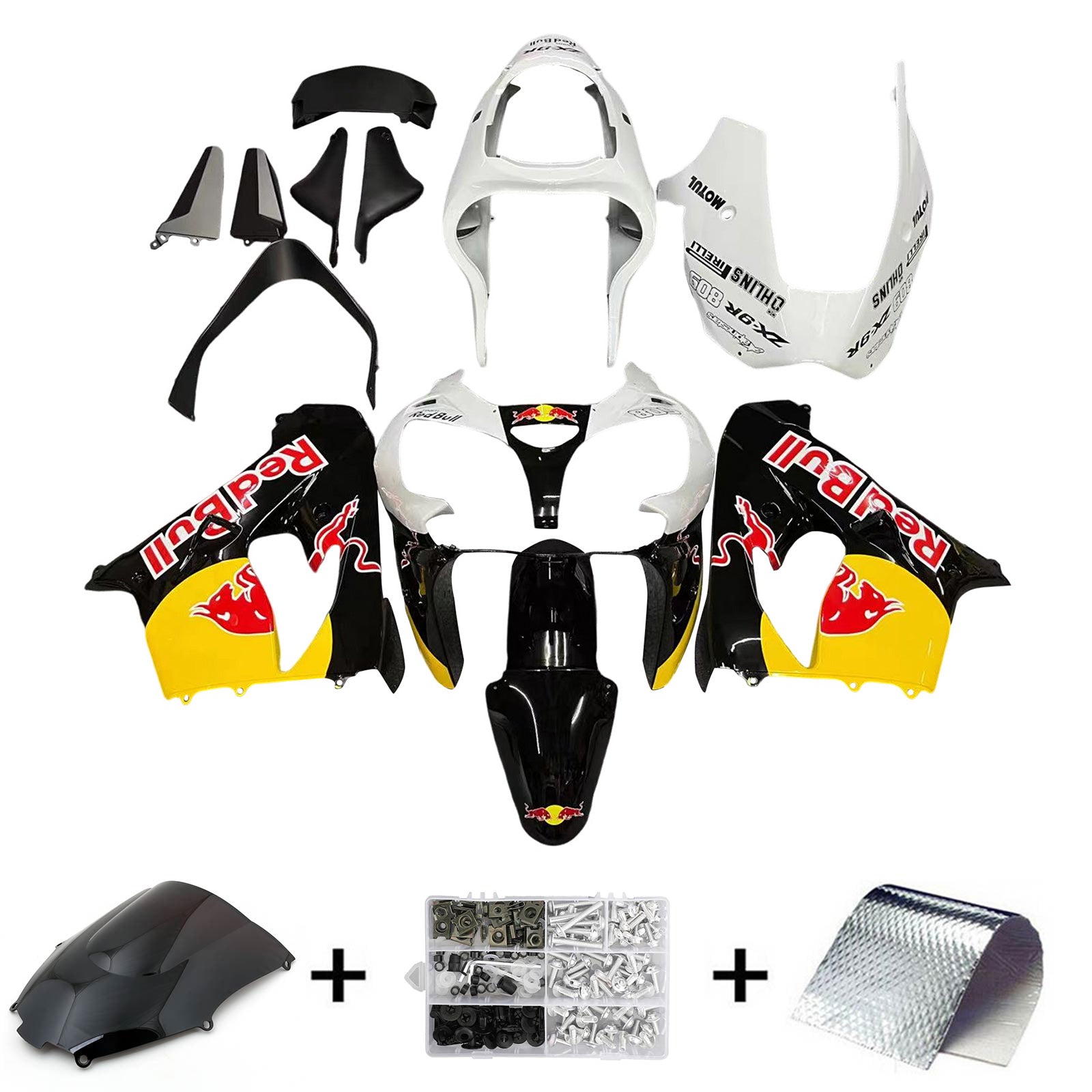 2000-2001 Kawasaki ZX9R Amotopart Injection Fairing Kit Bodywork Plastic ABS #112