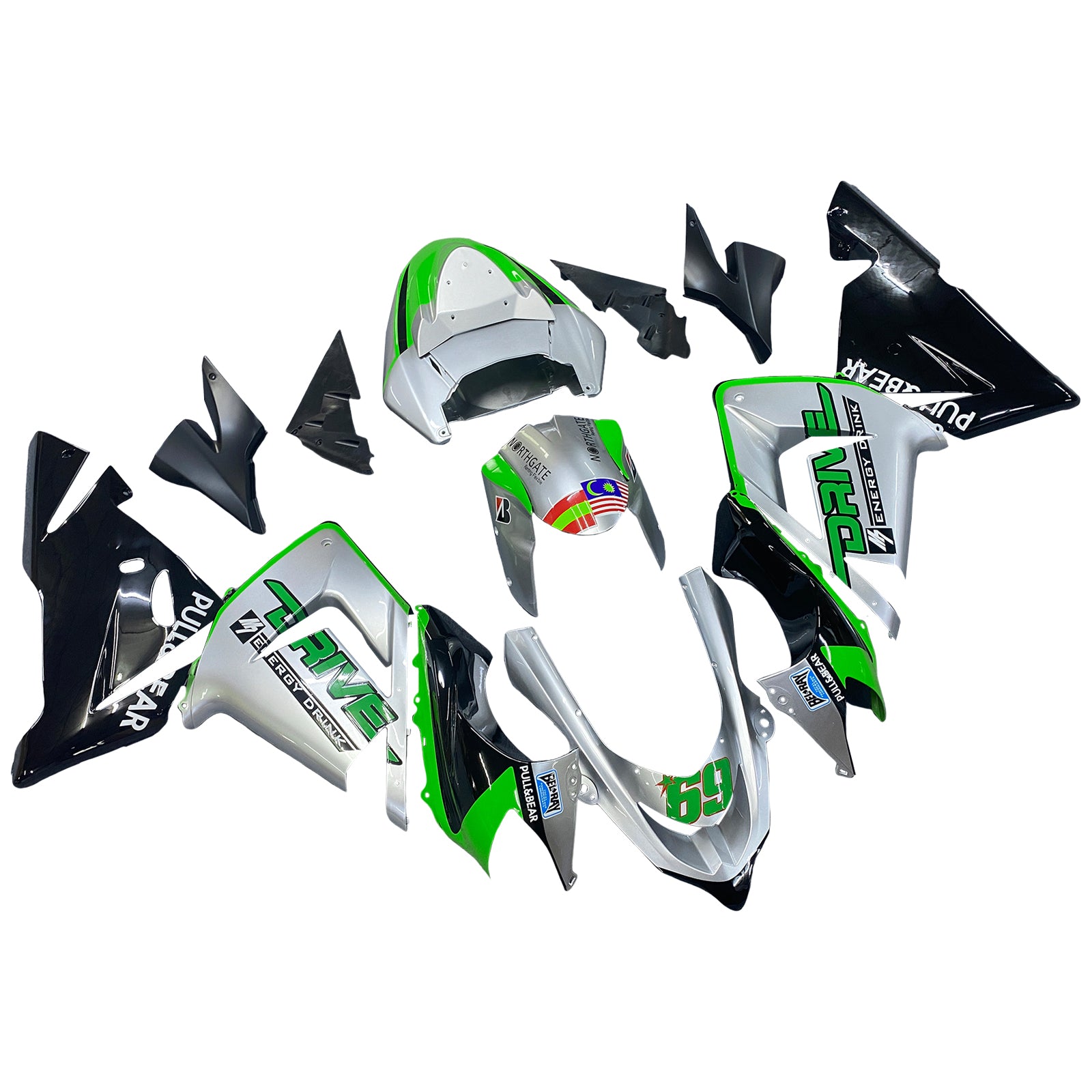 2004-2005 Kawasaki ZX10R Fairing Kit Bodywork Plastic ABS